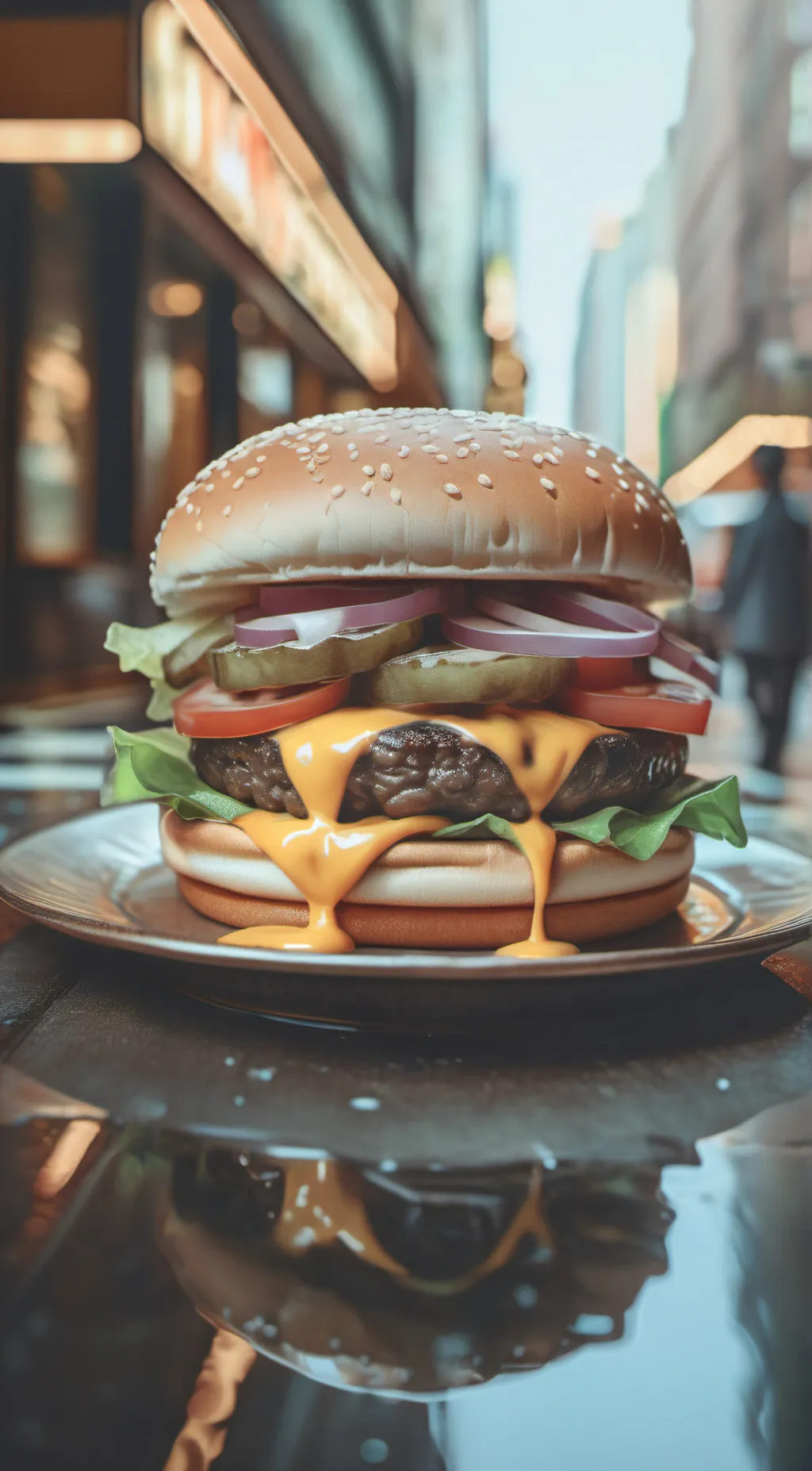 ai character: Yummy Cheeseburger background