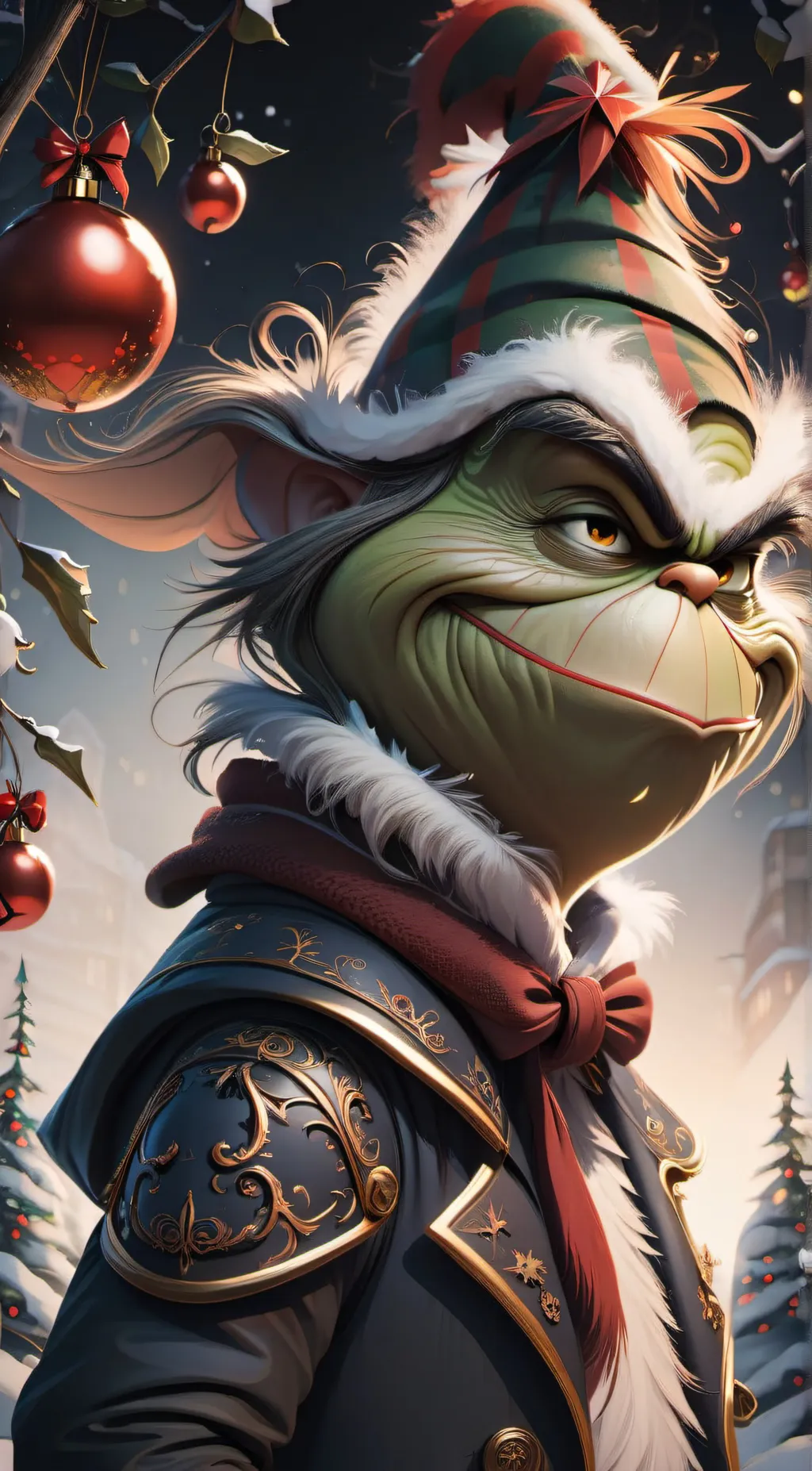 ai character: The Grinch background