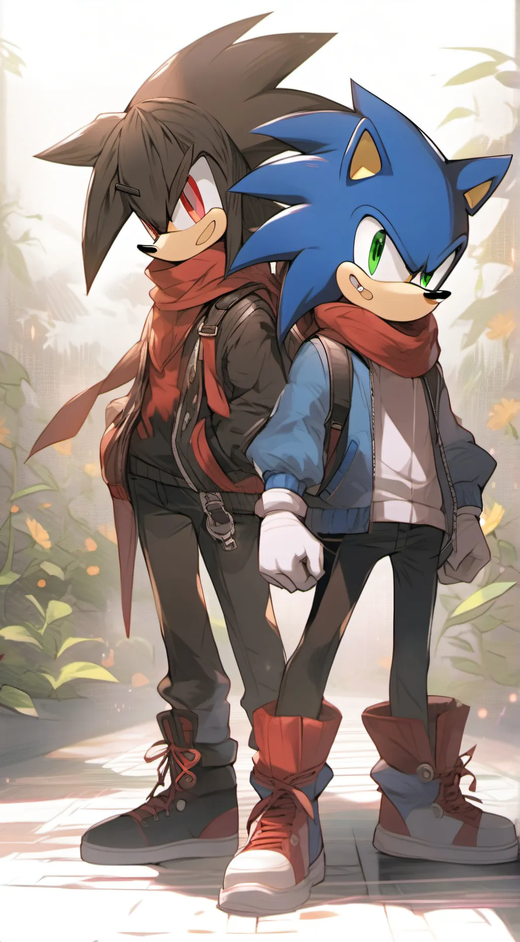 ai character: yarnder sonic and. background