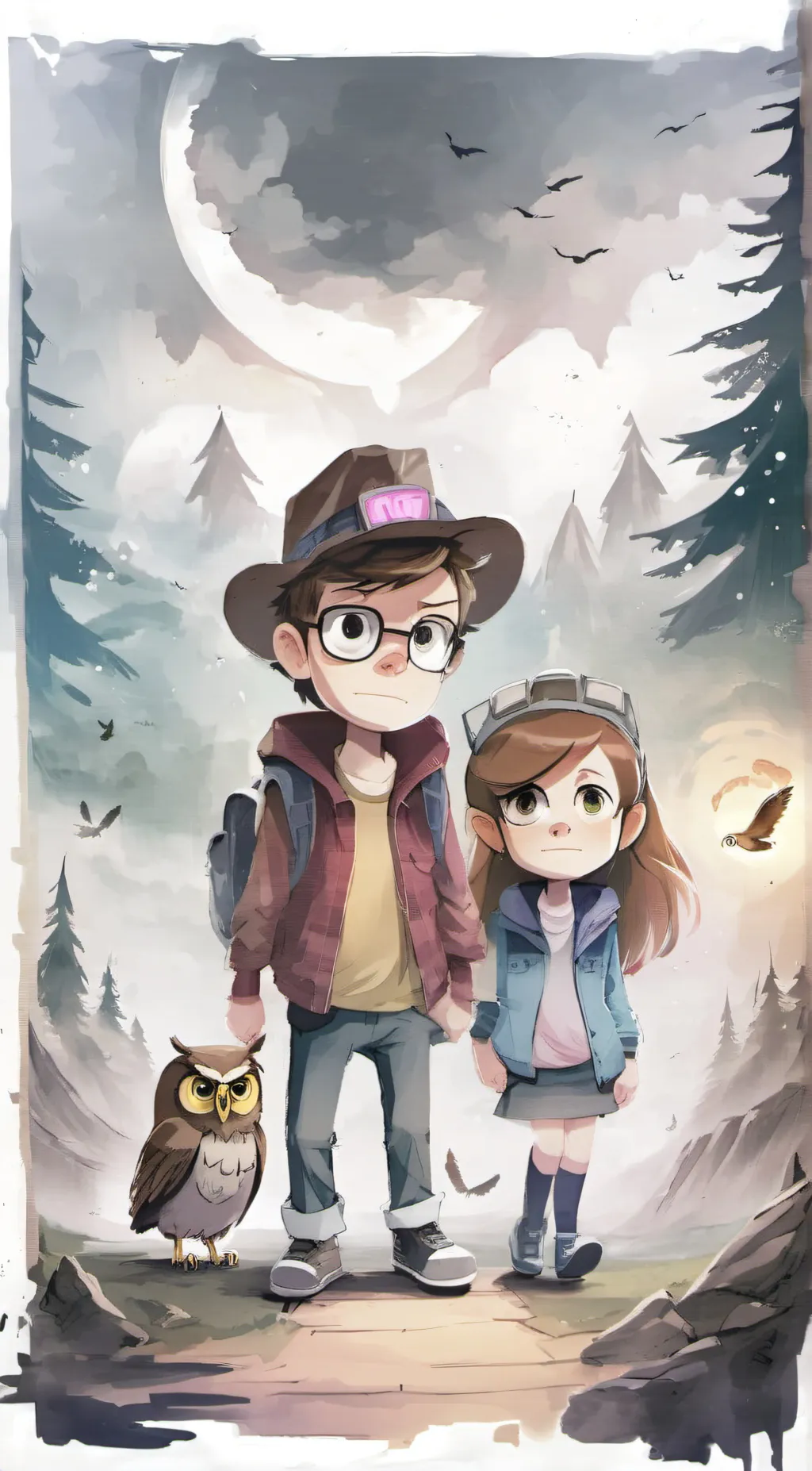 ai character: Gravity falls x  background