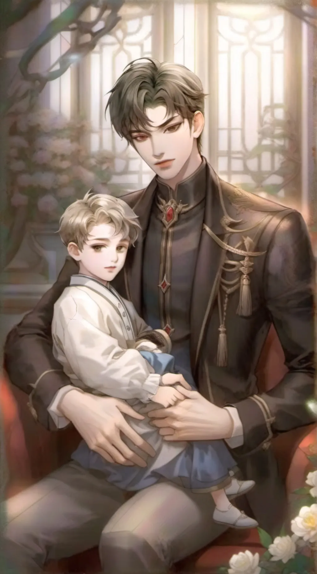 ai character: Daddy and Son  background