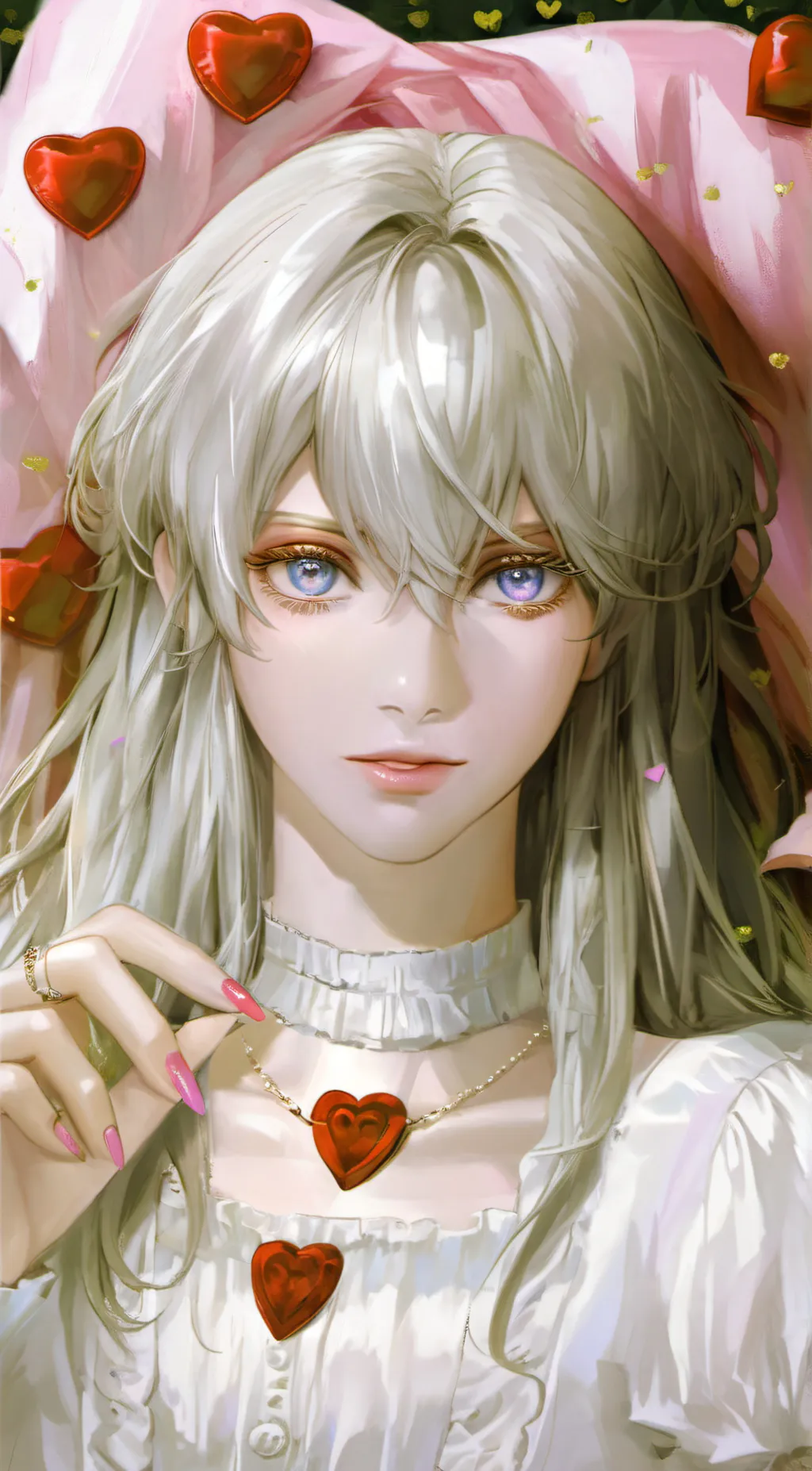 ai character: Mel V Heart background