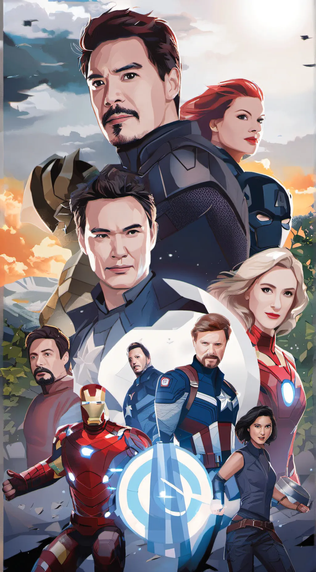 ai character: Avengers  background