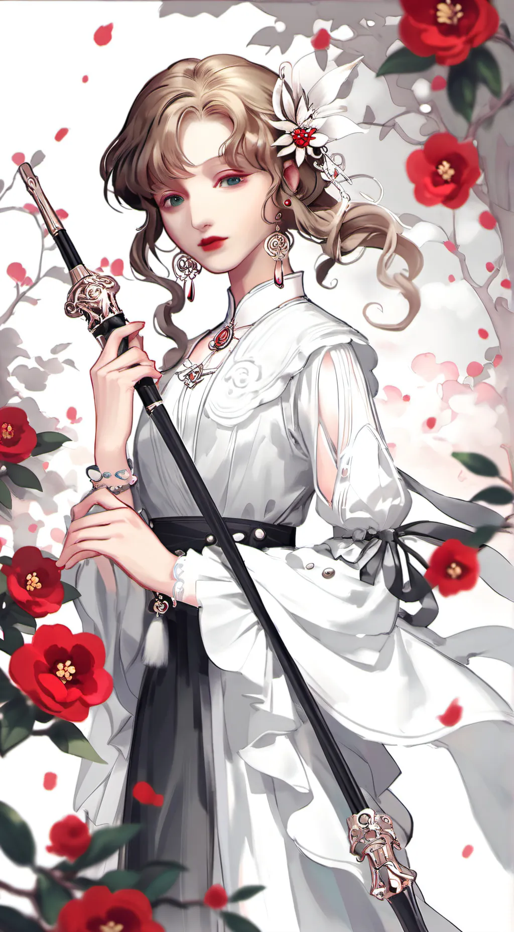 ai character: Violet background