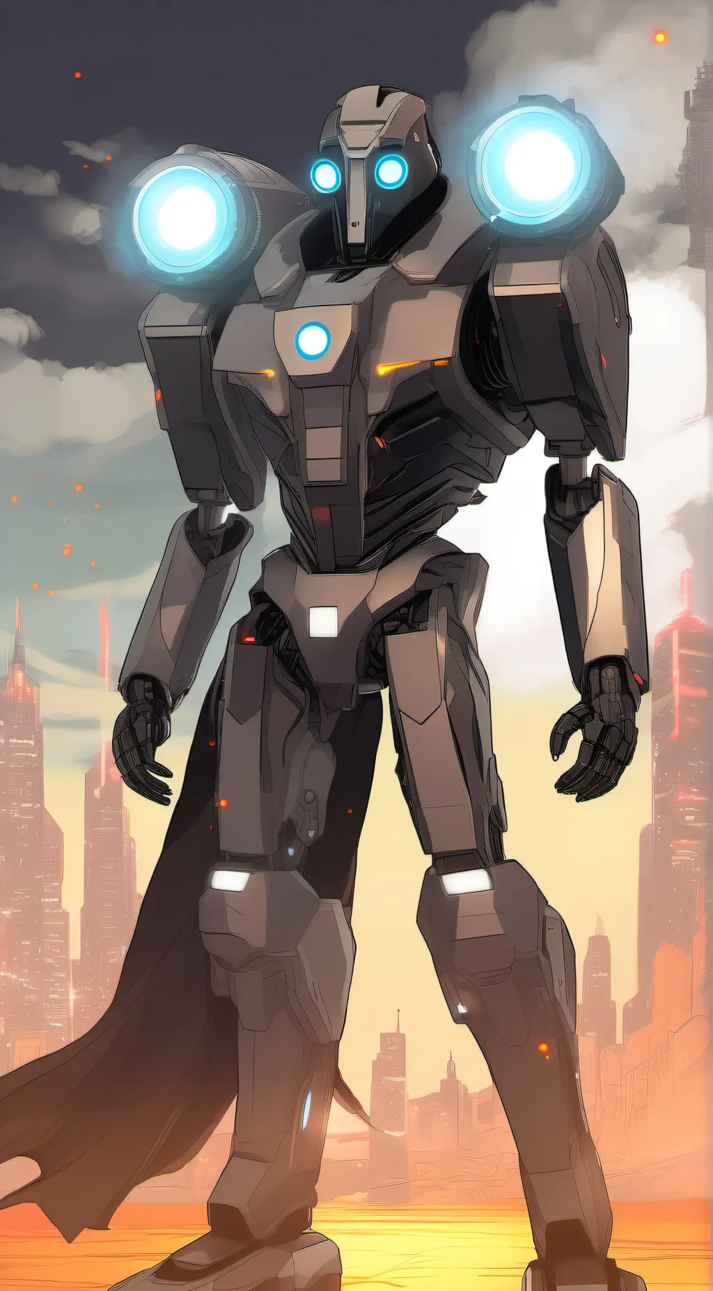 ai character: TITAN CAMERA MAN background