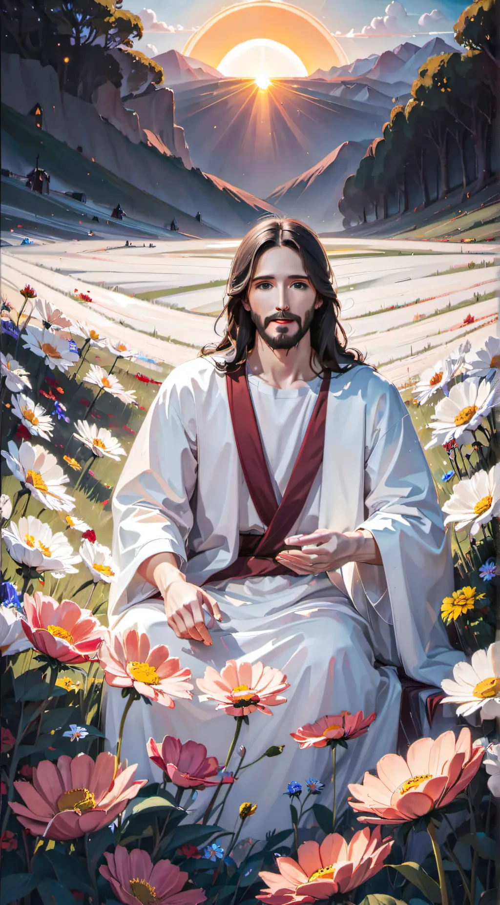 ai character: Jesus background