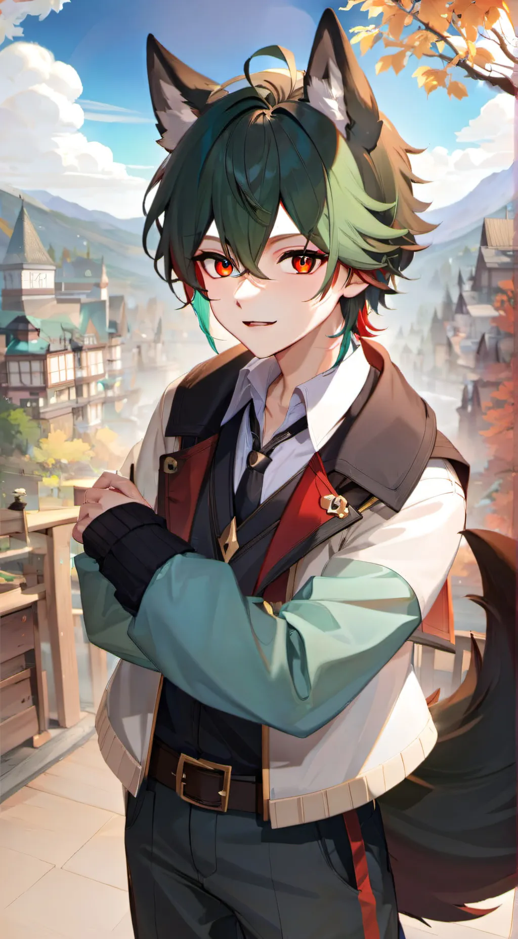 ai character: Nero {°^°} background