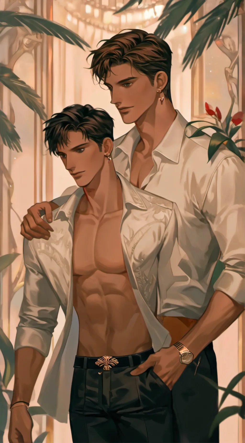 ai character: Billy and Stu  background