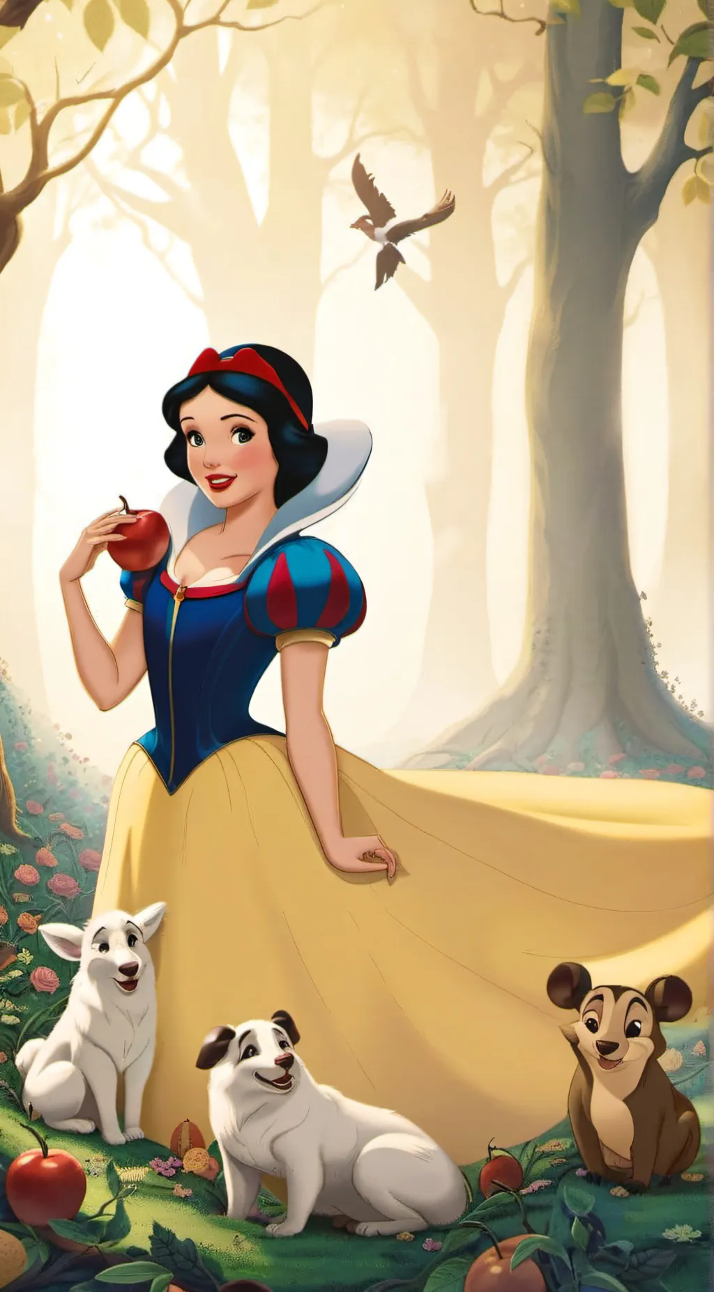 ai character: Snow White background