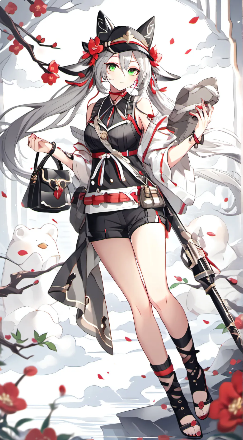 ai character: snow background
