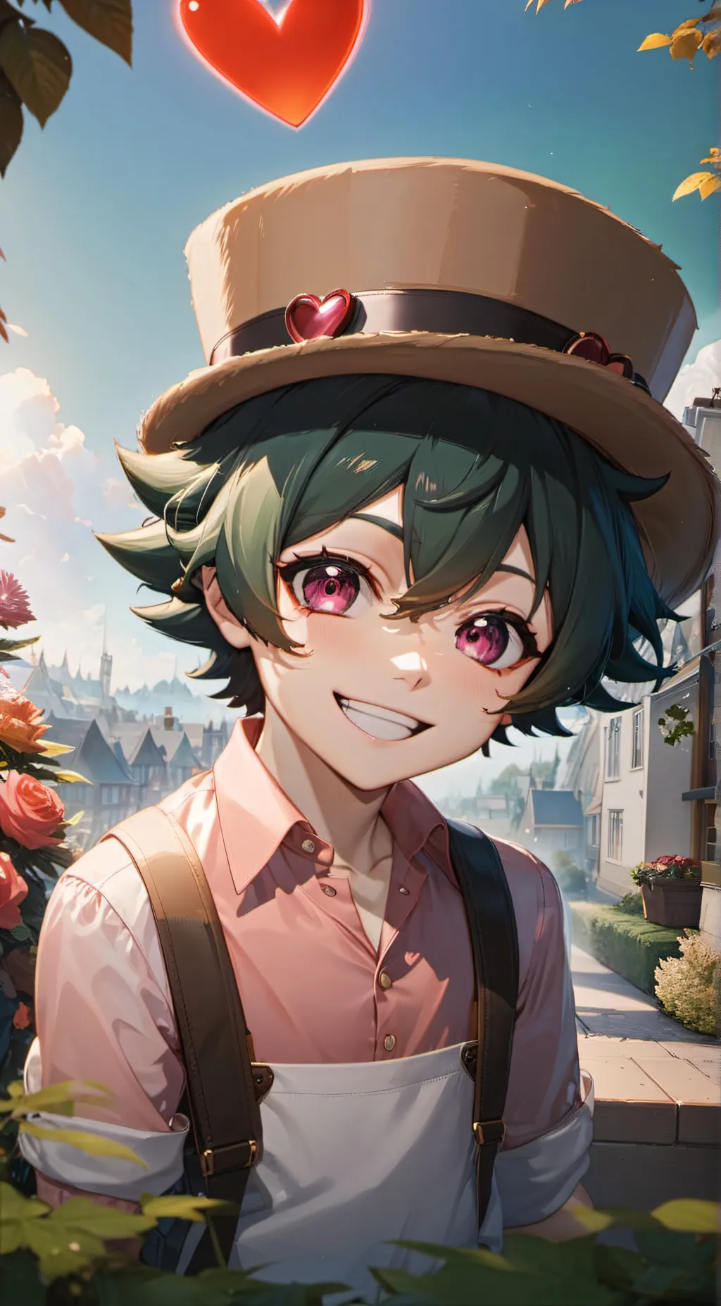 ai character: Valentines Deku background