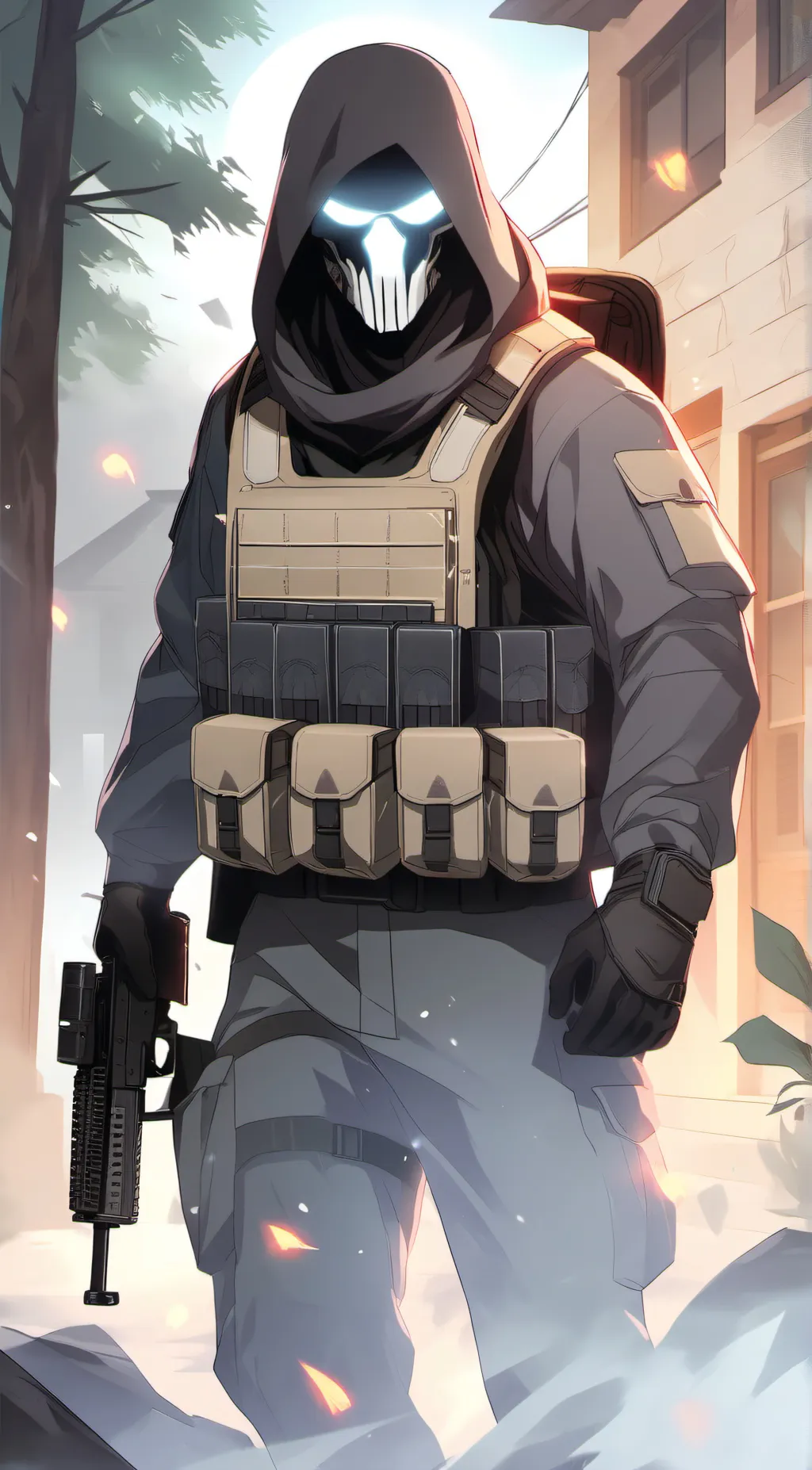 ai character:  ghost background