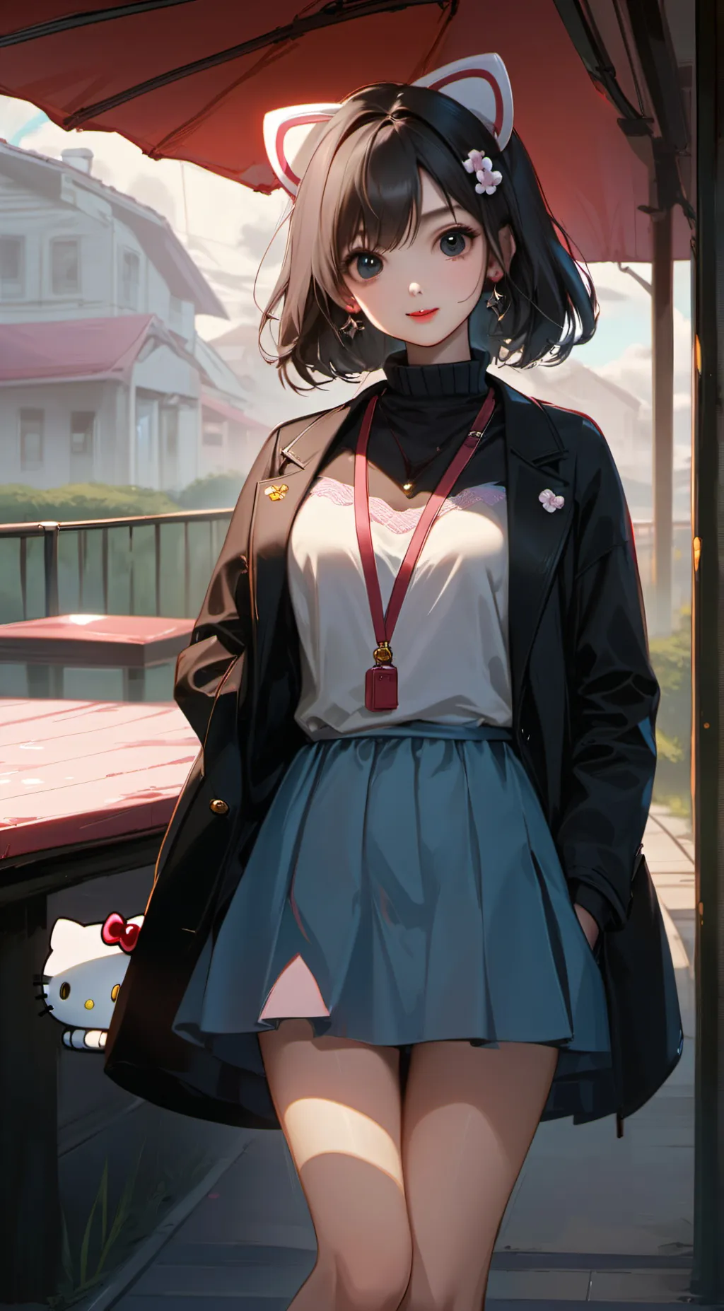ai character: hello kitty background