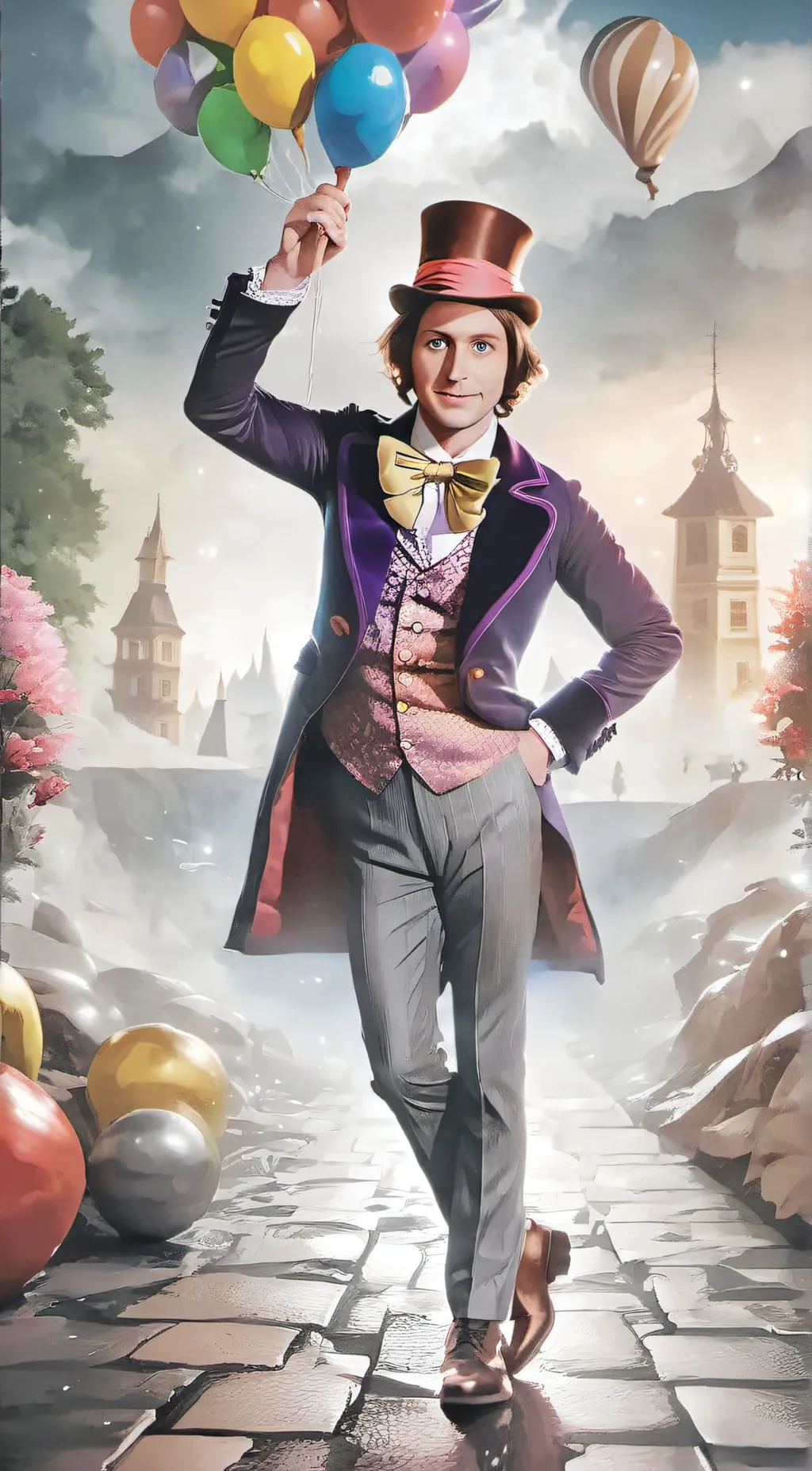 ai character: Willy wonka background