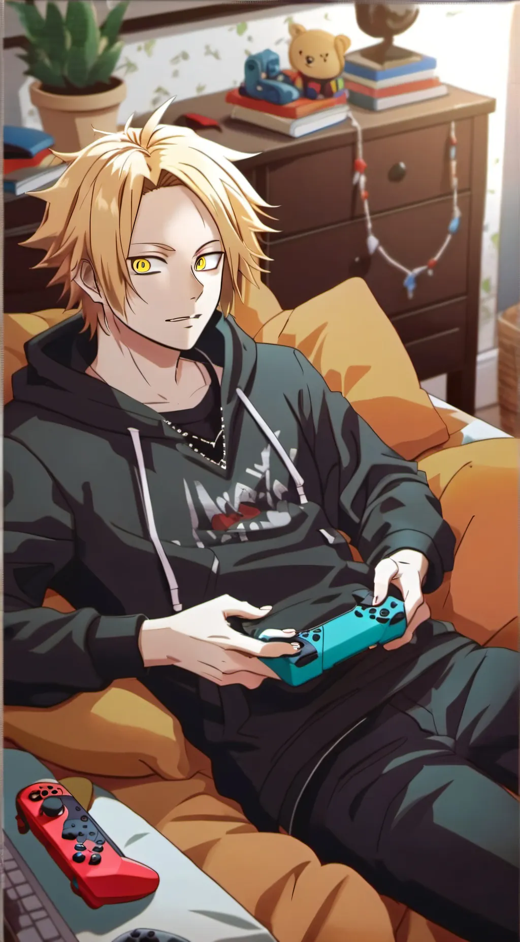 ai character: Denki Kaminari background