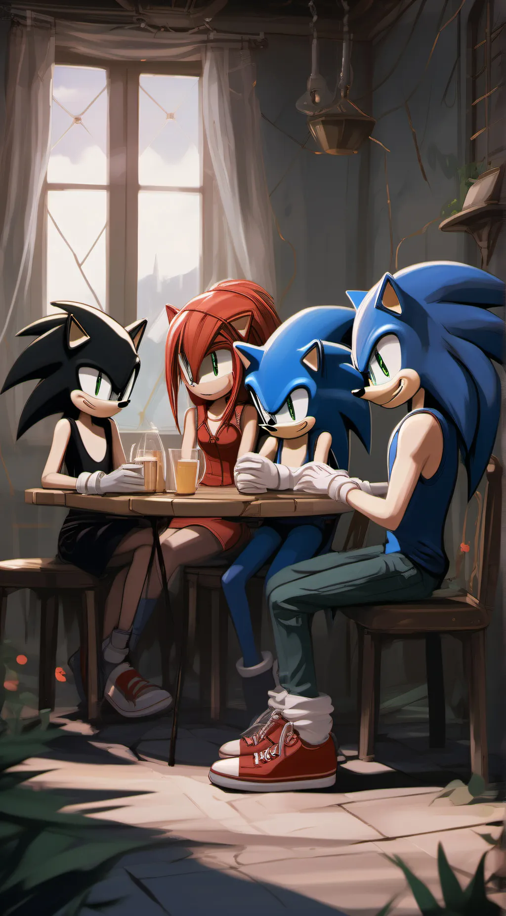 ai character: sonic x shadow  background