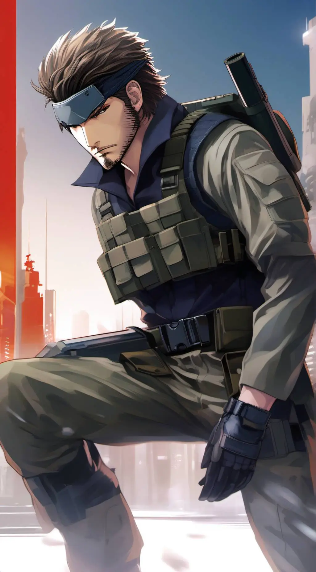 ai character: Solid Snake  background