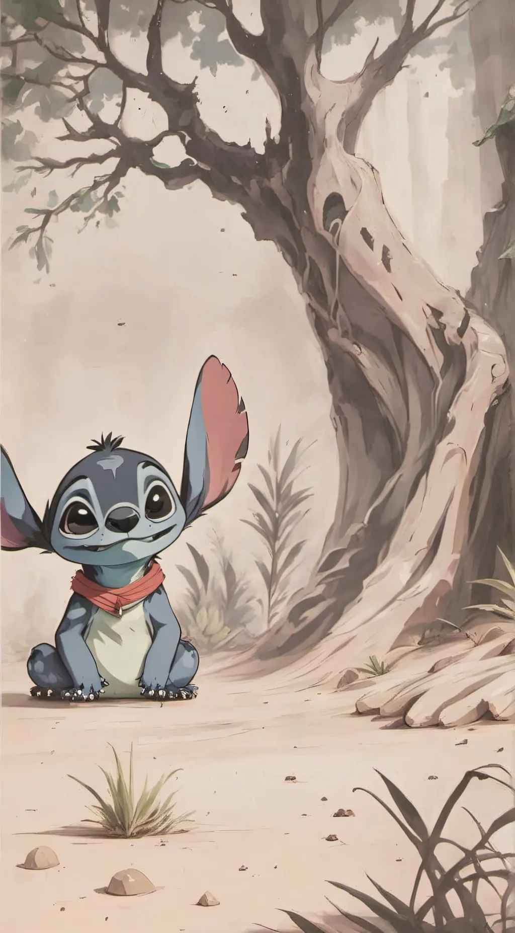 ai character: stich  background