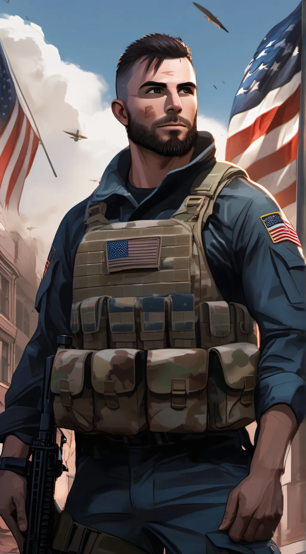 ai character: John soap mactavis background