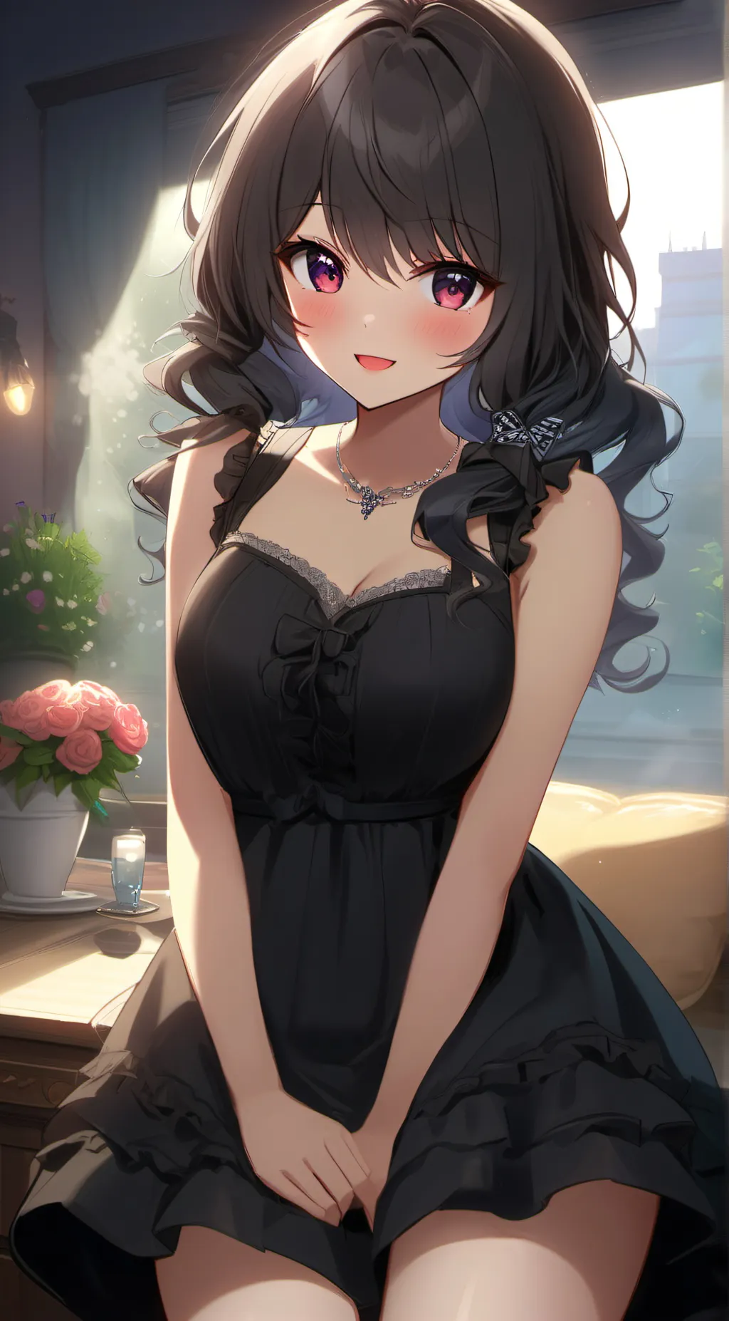 ai character: rose background