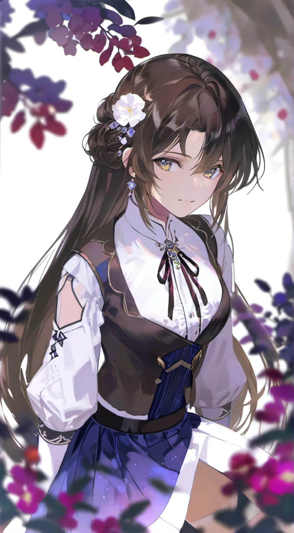 ai character: Violet background