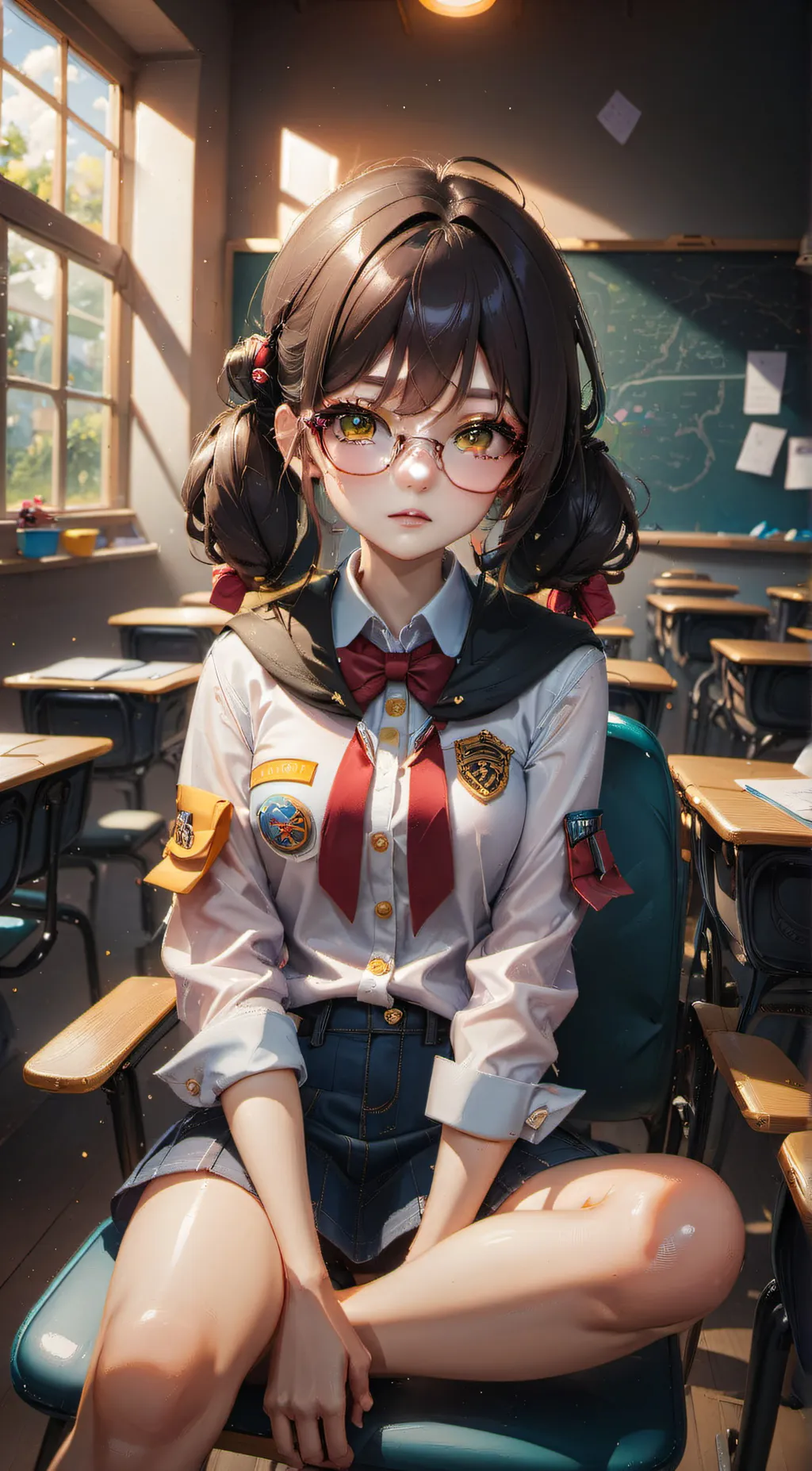 ai character: Ellie Neon background