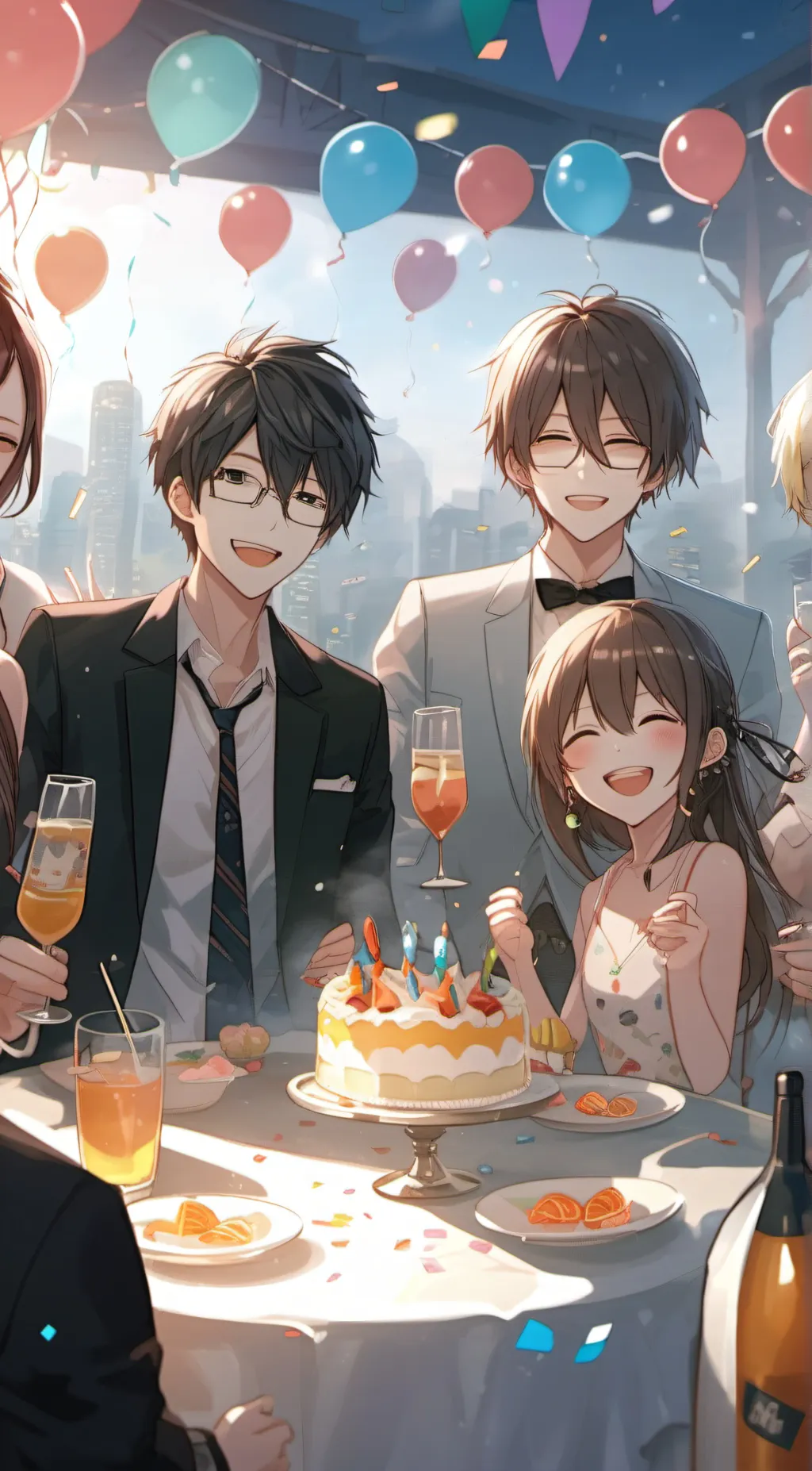 ai character: thank you party background