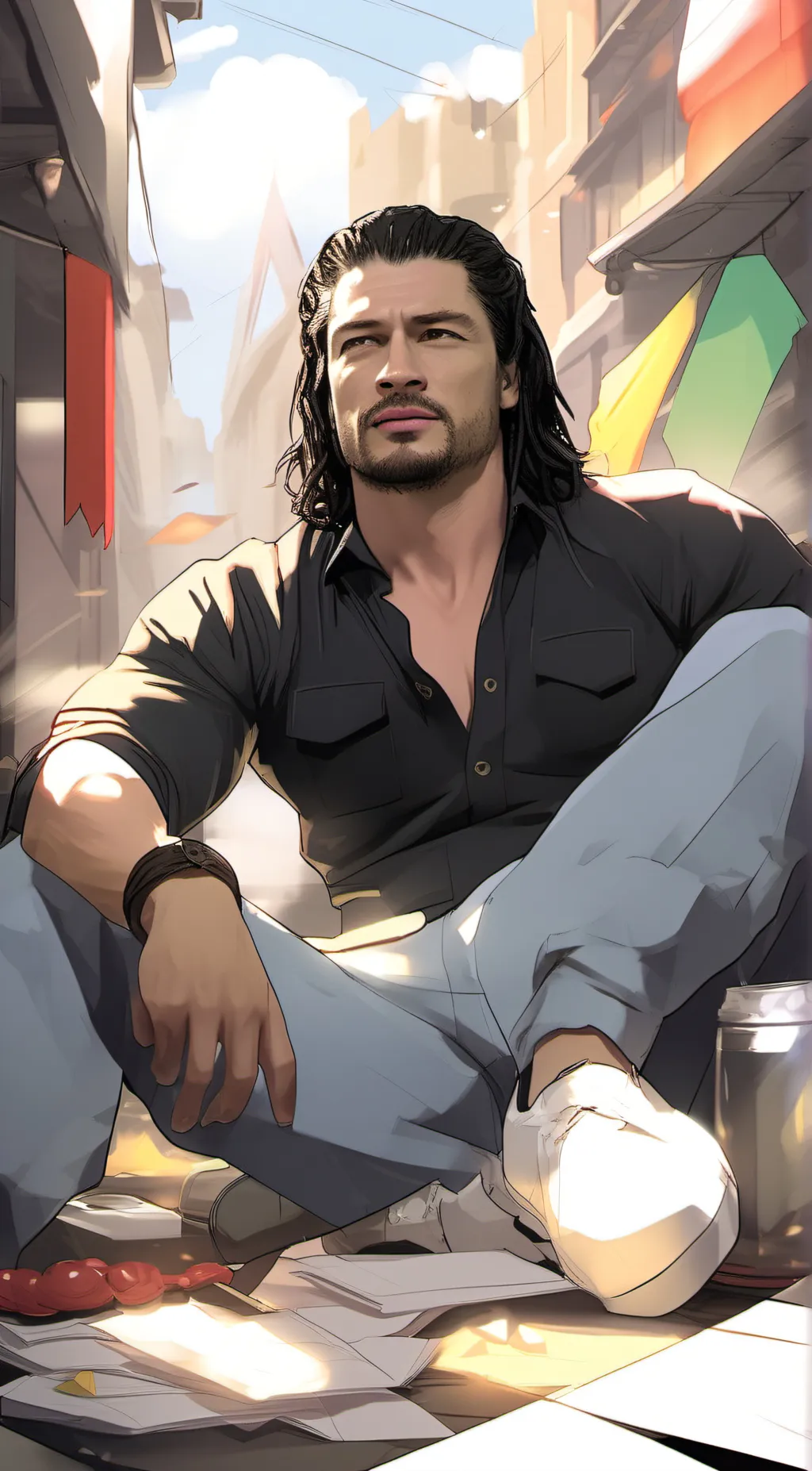 ai character: Roman Reigns  background