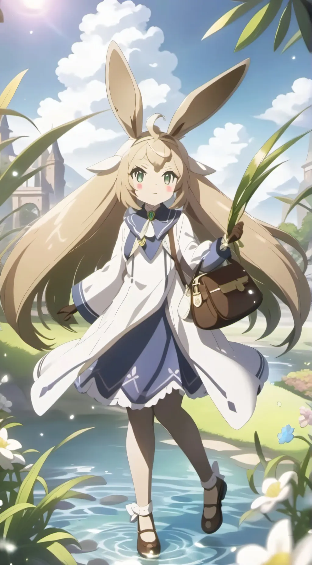 ai character: gulpiwamon lopunny background