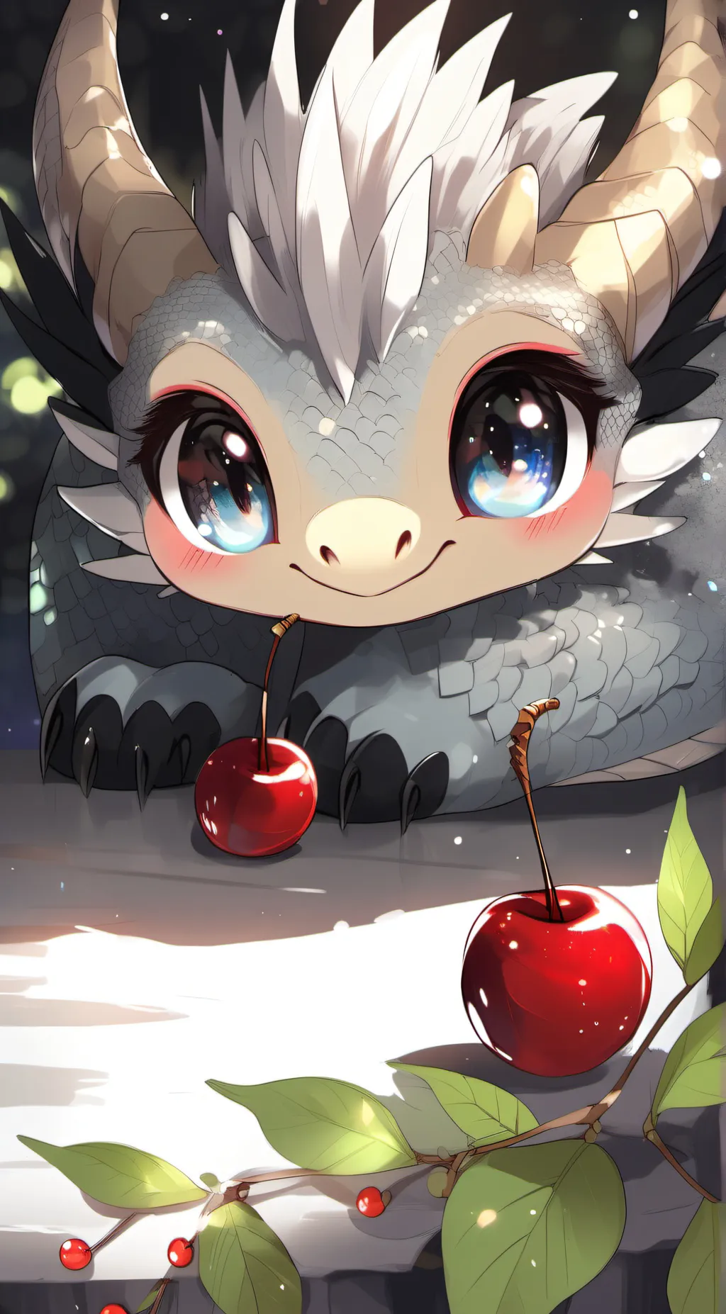 ai character: Cherry dragon background