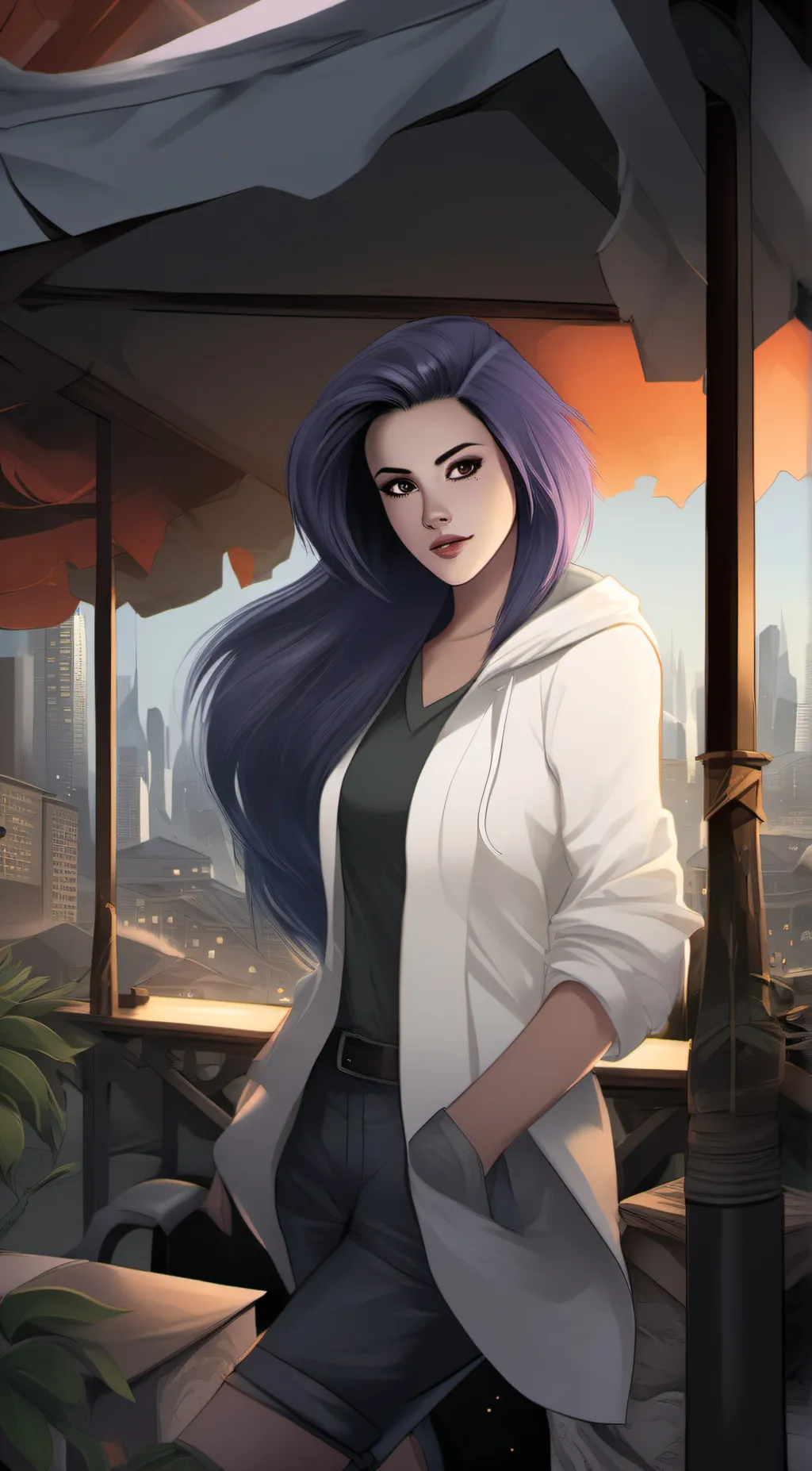 ai character: Holly cat  background
