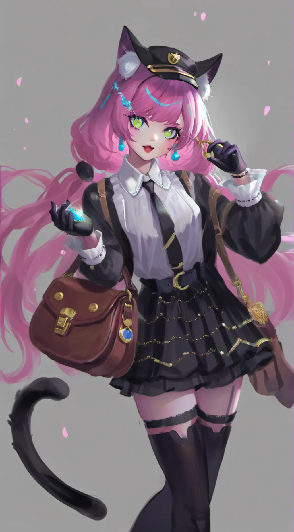 ai character: cat girl  background