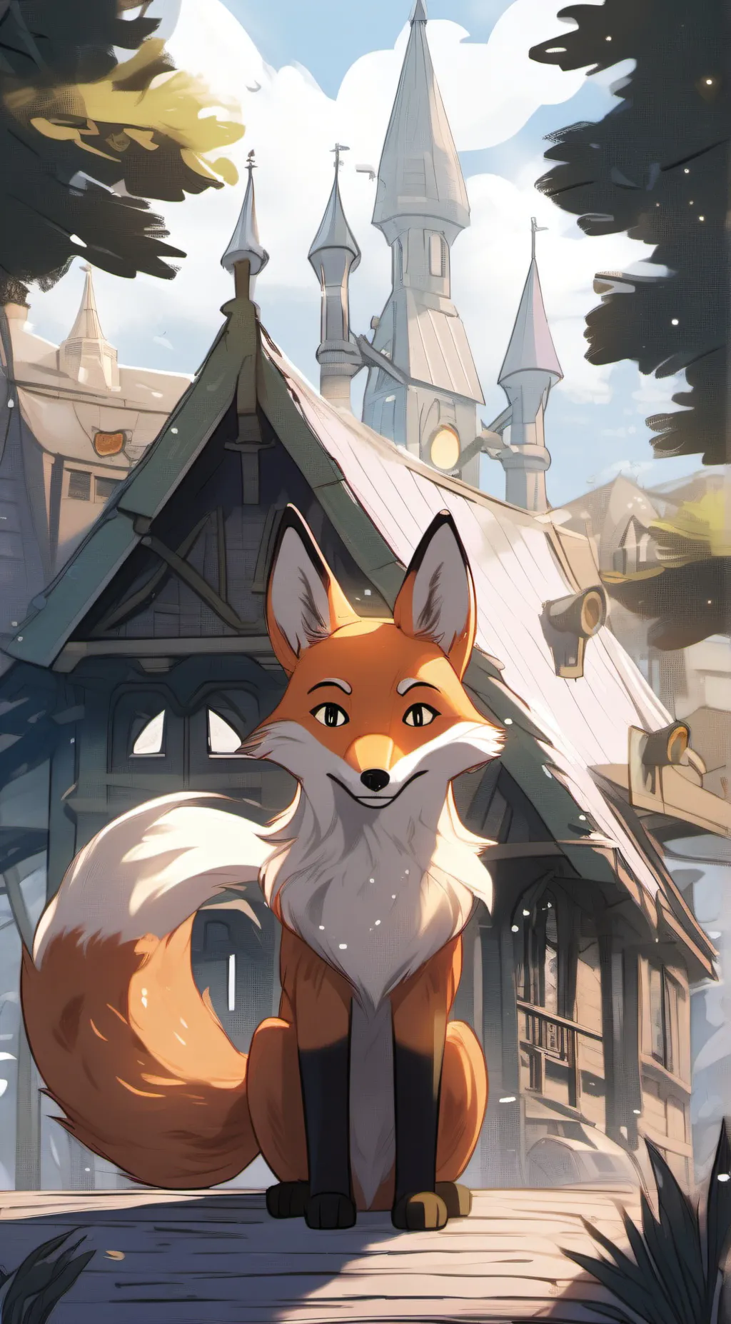 ai character: a fox background