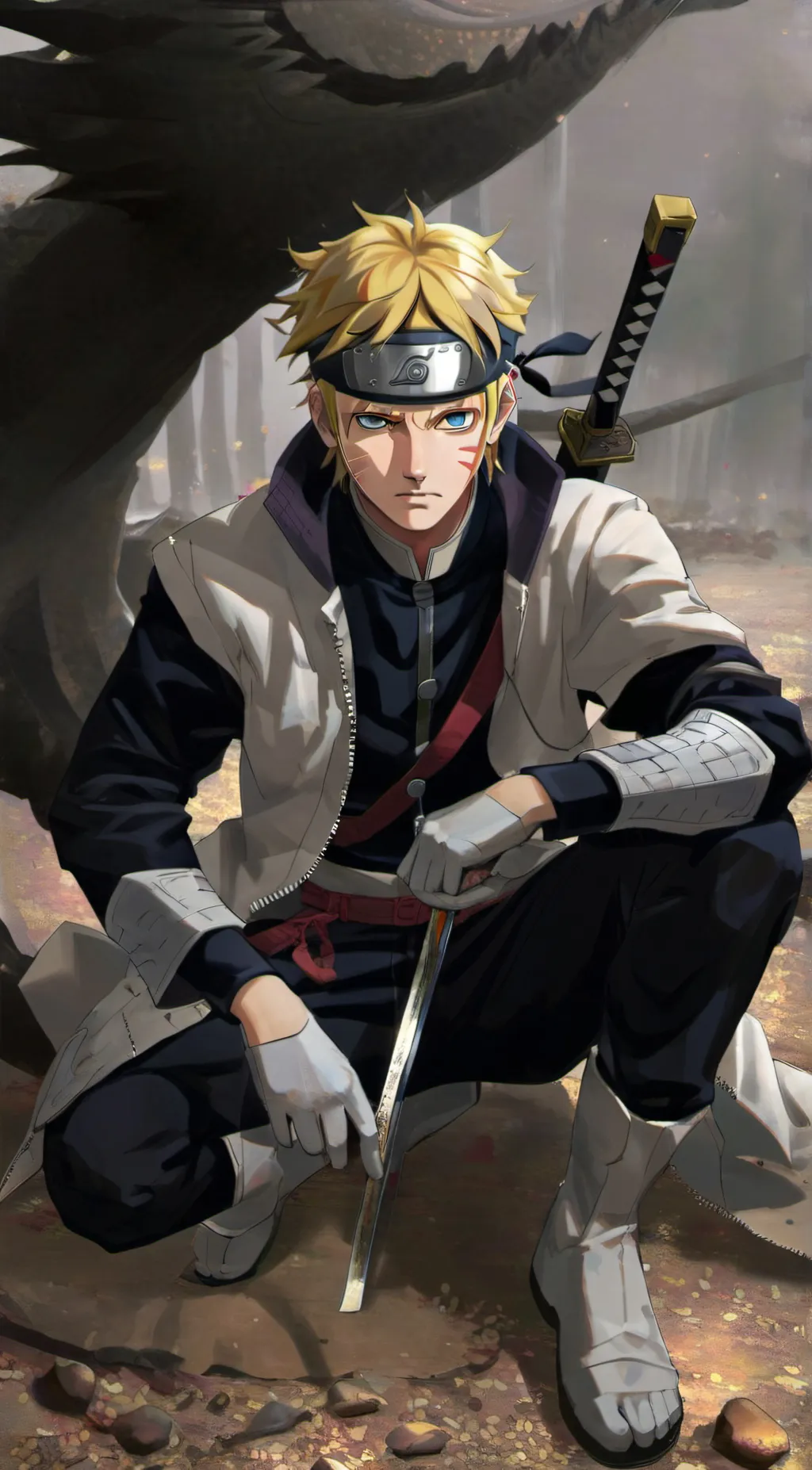 ai character: Boruto uzumaki  background