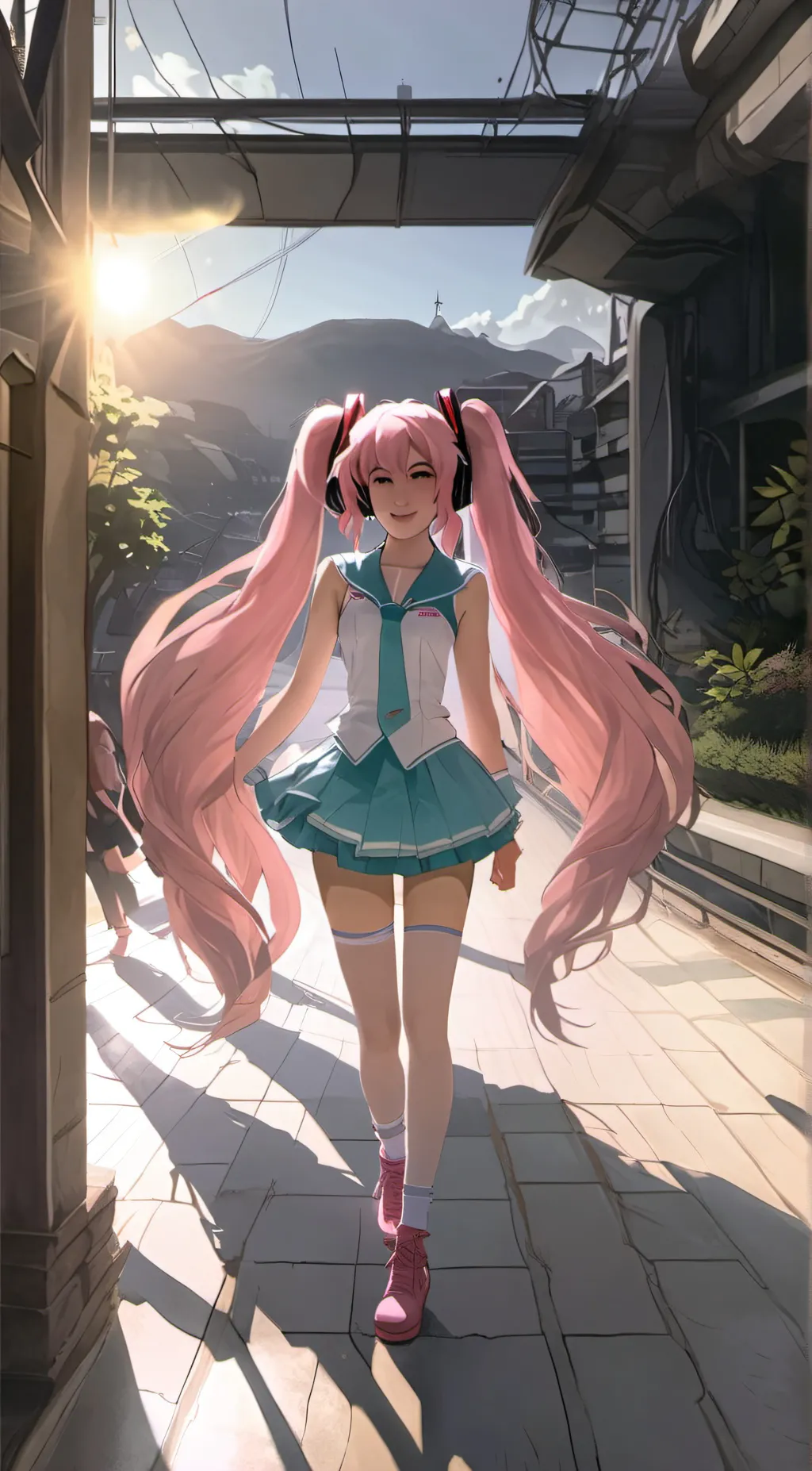 ai character: Pink miku💀 background