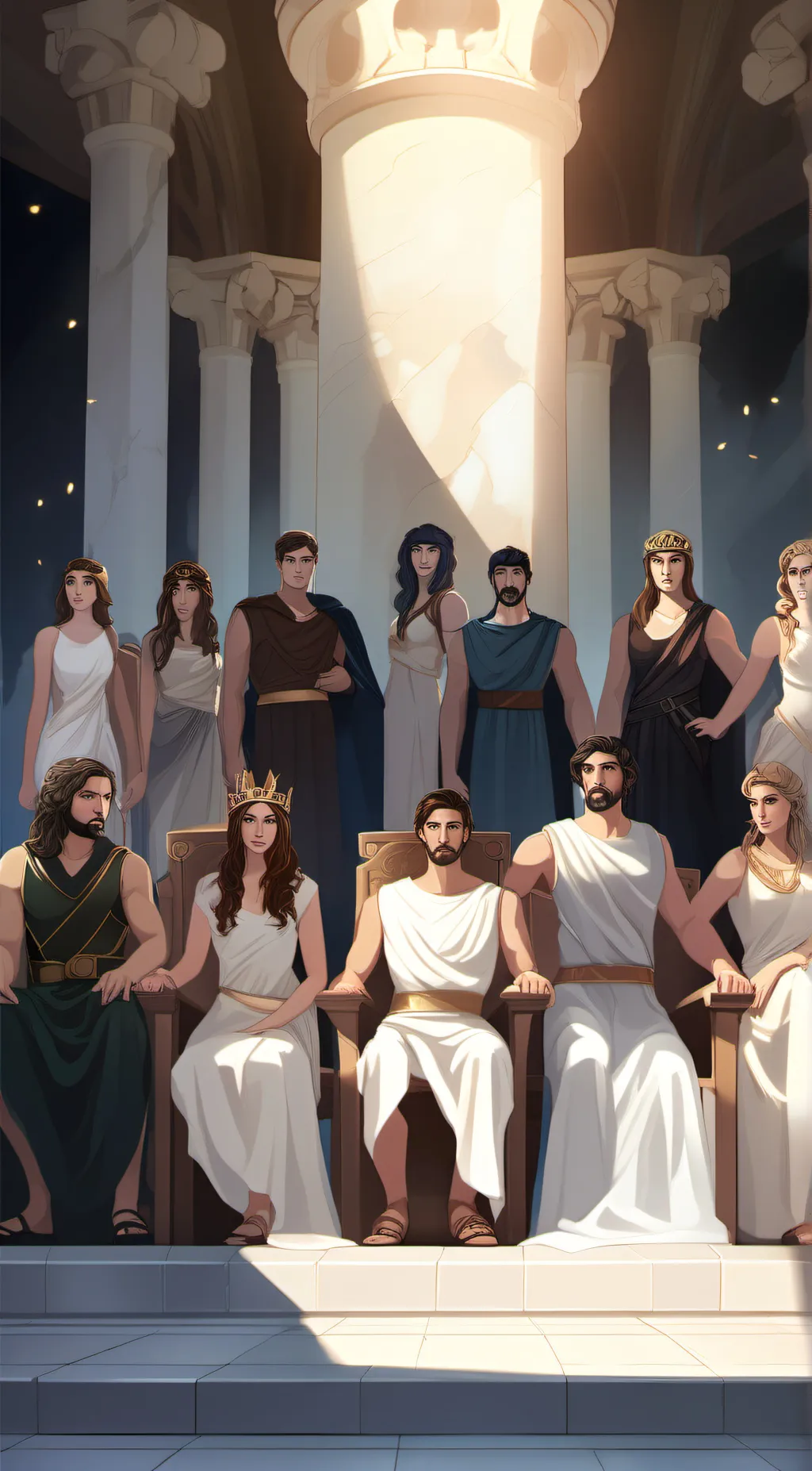 ai character: Greek Gods  background