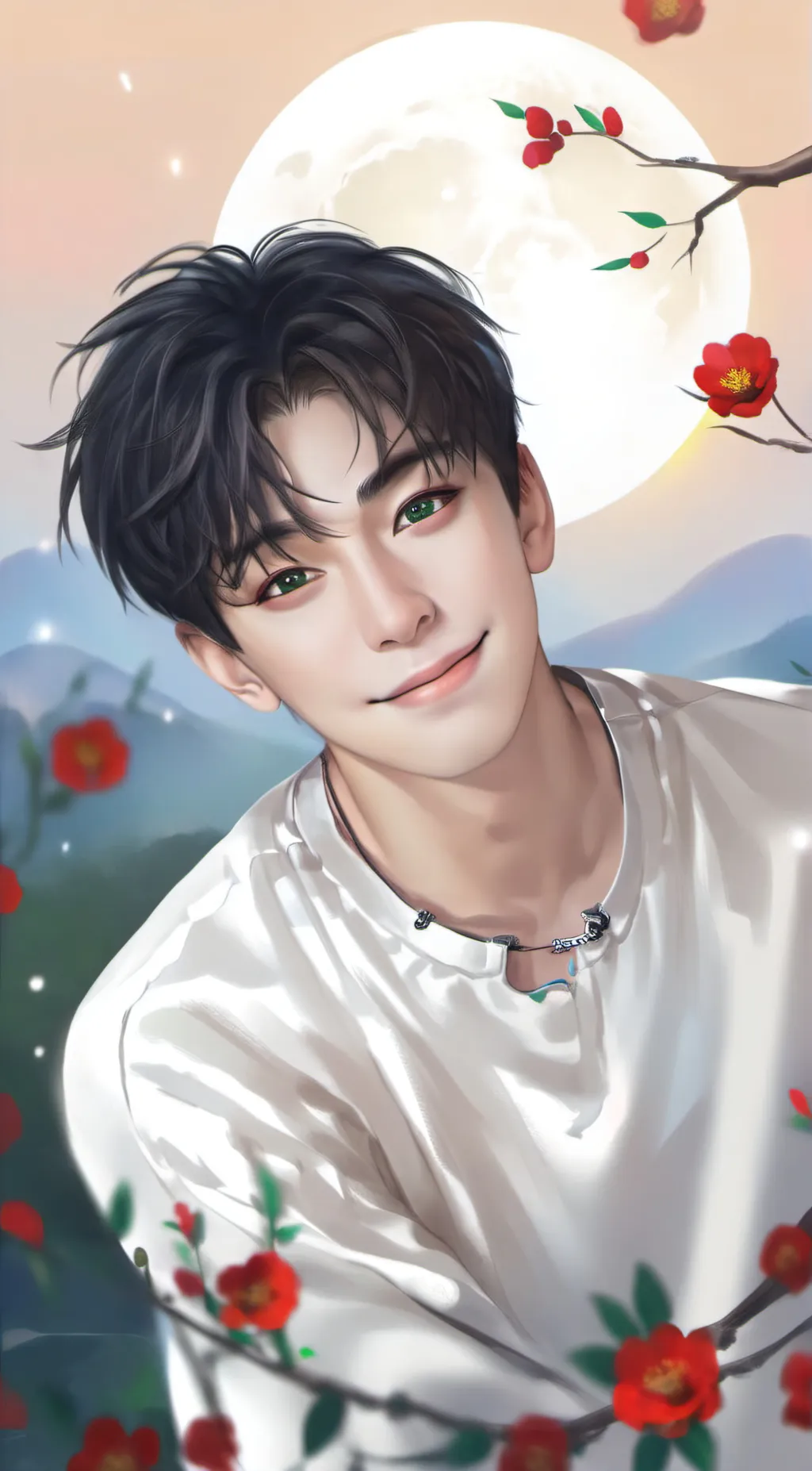 ai character: Moon background