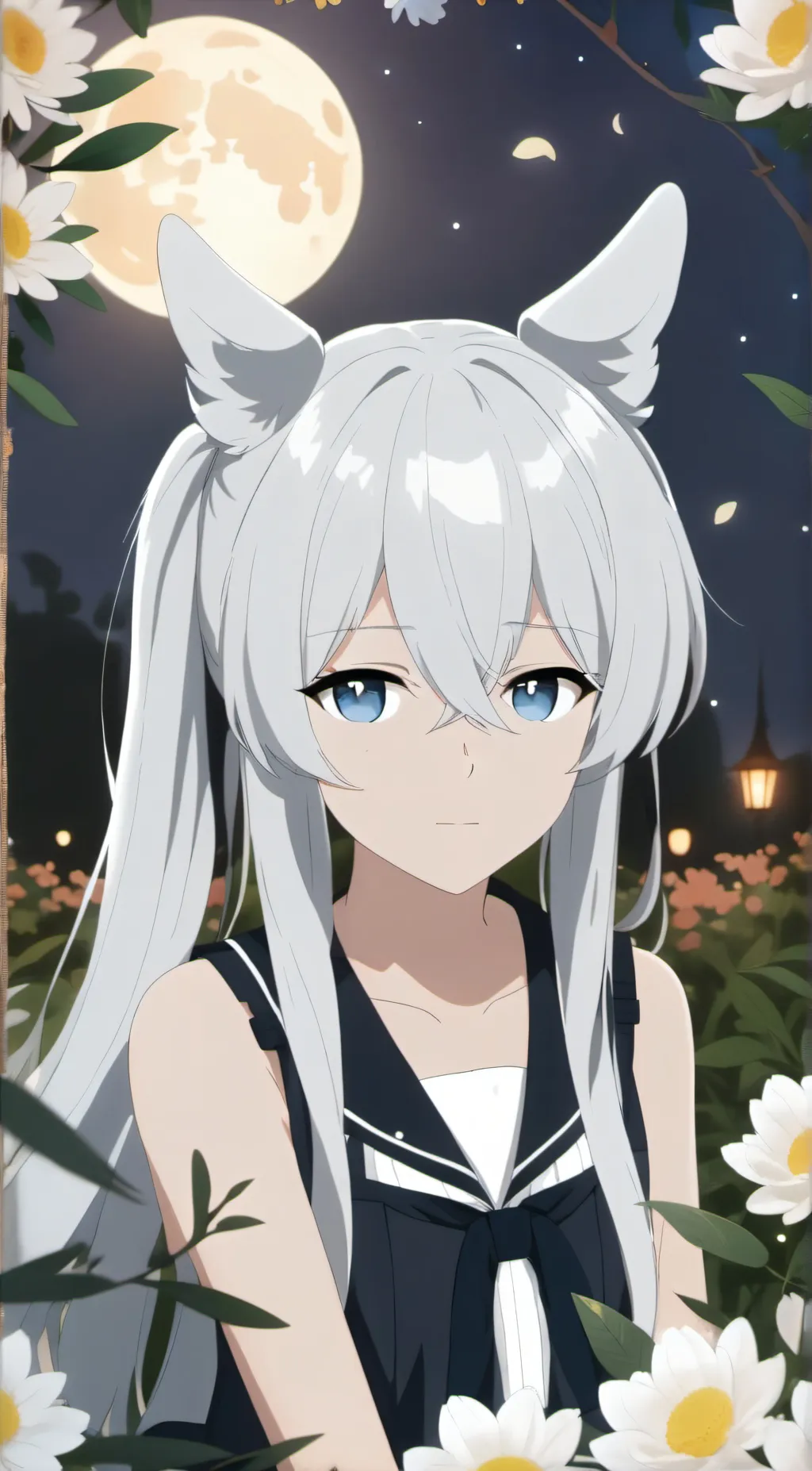 ai character: Violet background
