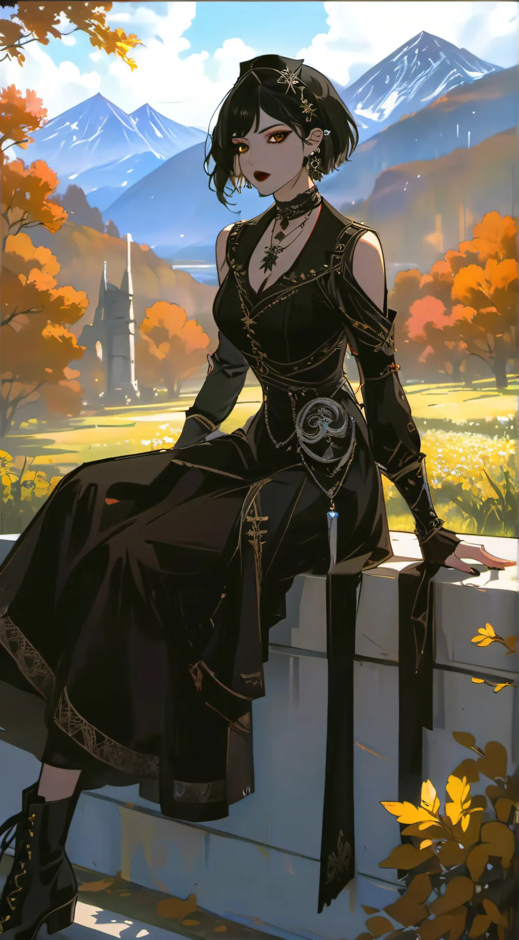 ai character: giantess goth max background