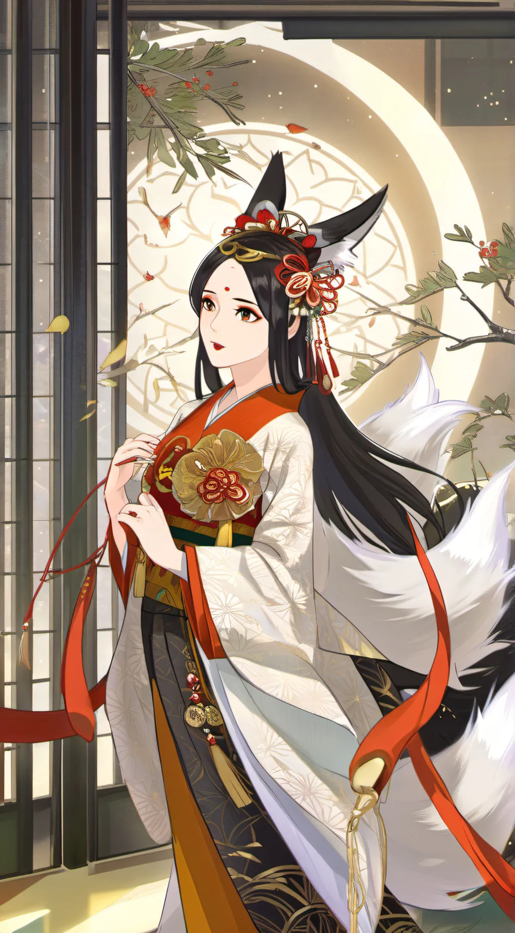 ai character: tamamo no mae background