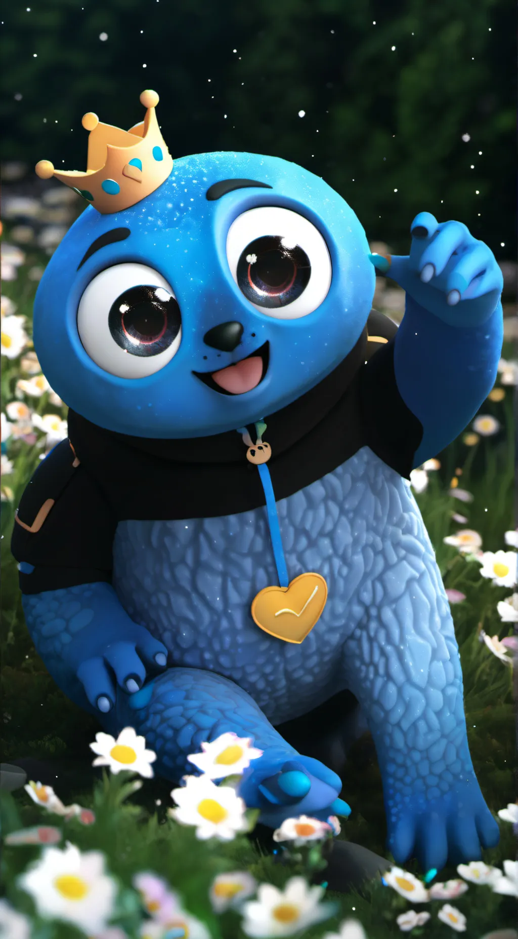 ai character: Blue background