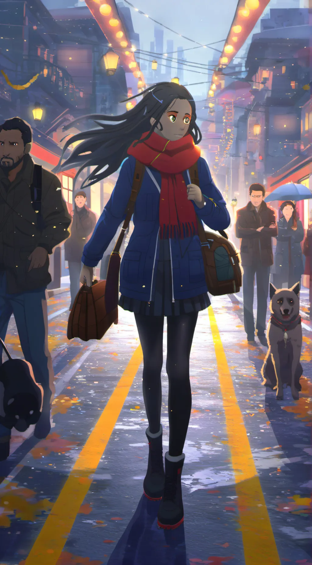 ai character: Train girl  background