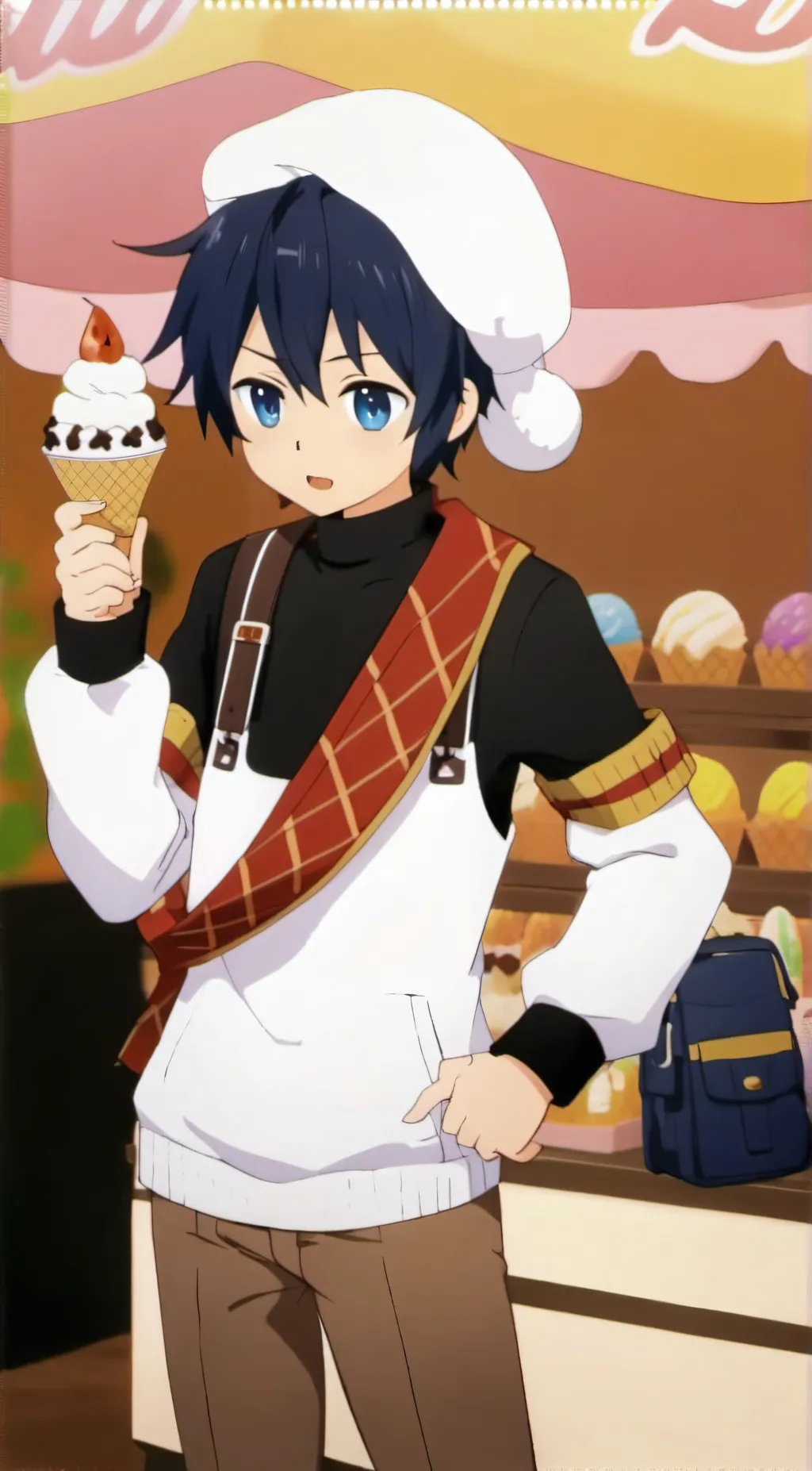 ai character: Giyuu worker🍦 background