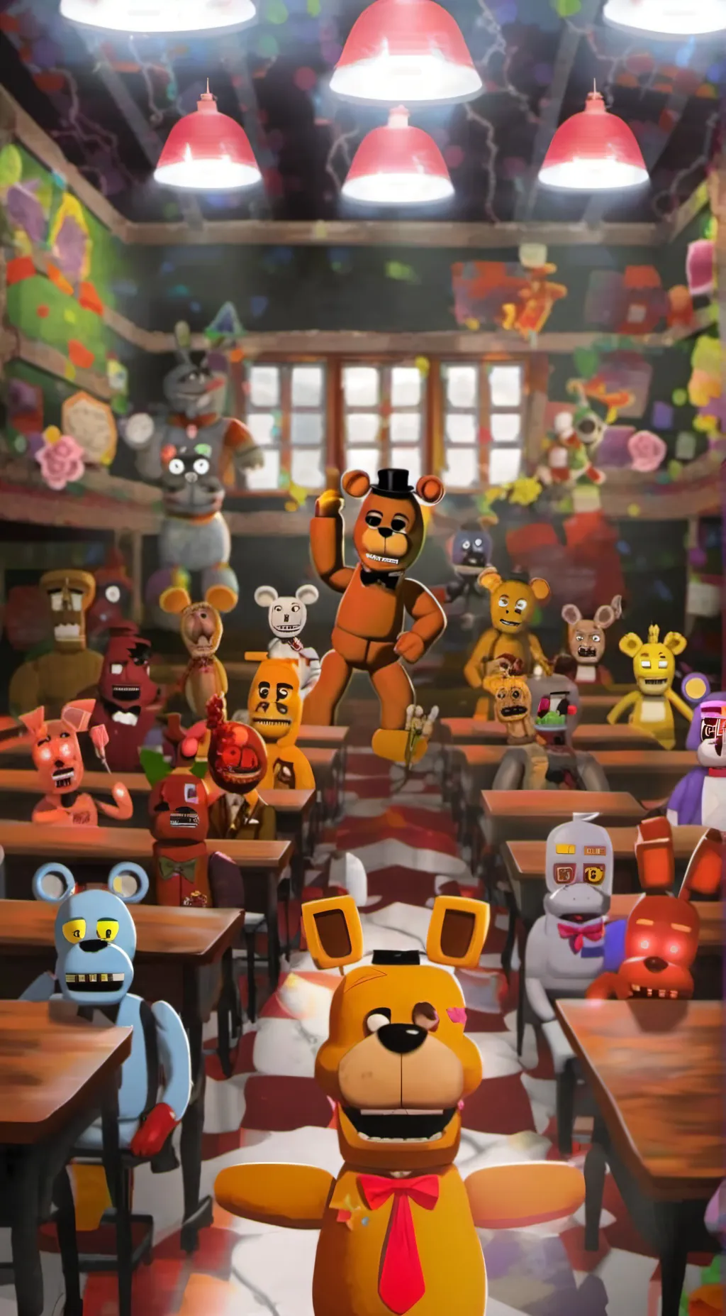 ai character: fnaf primary scool background