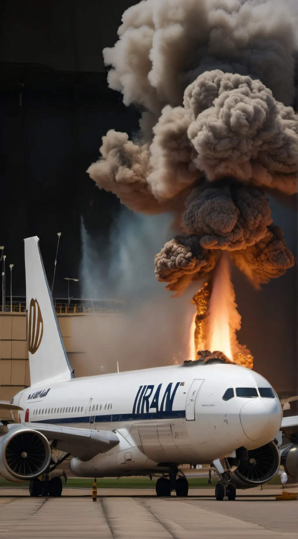 ai character: Iran airplane  background