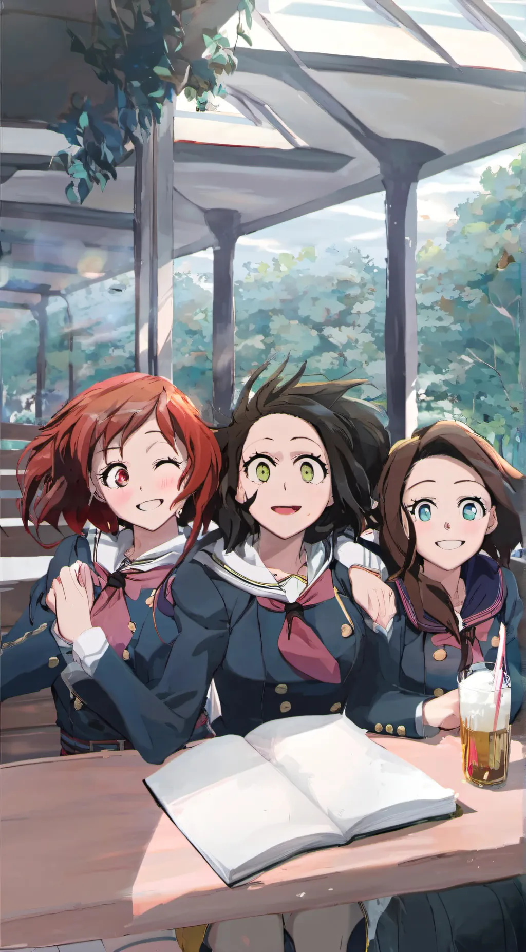 ai character: Mha girls  background