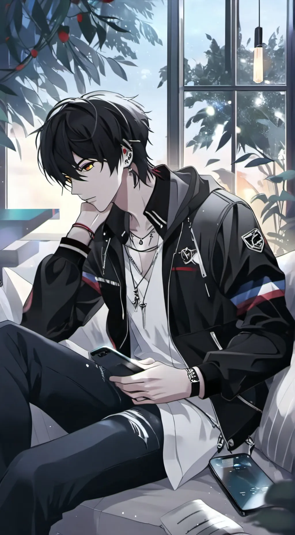ai character: Emo boy 🖤  background