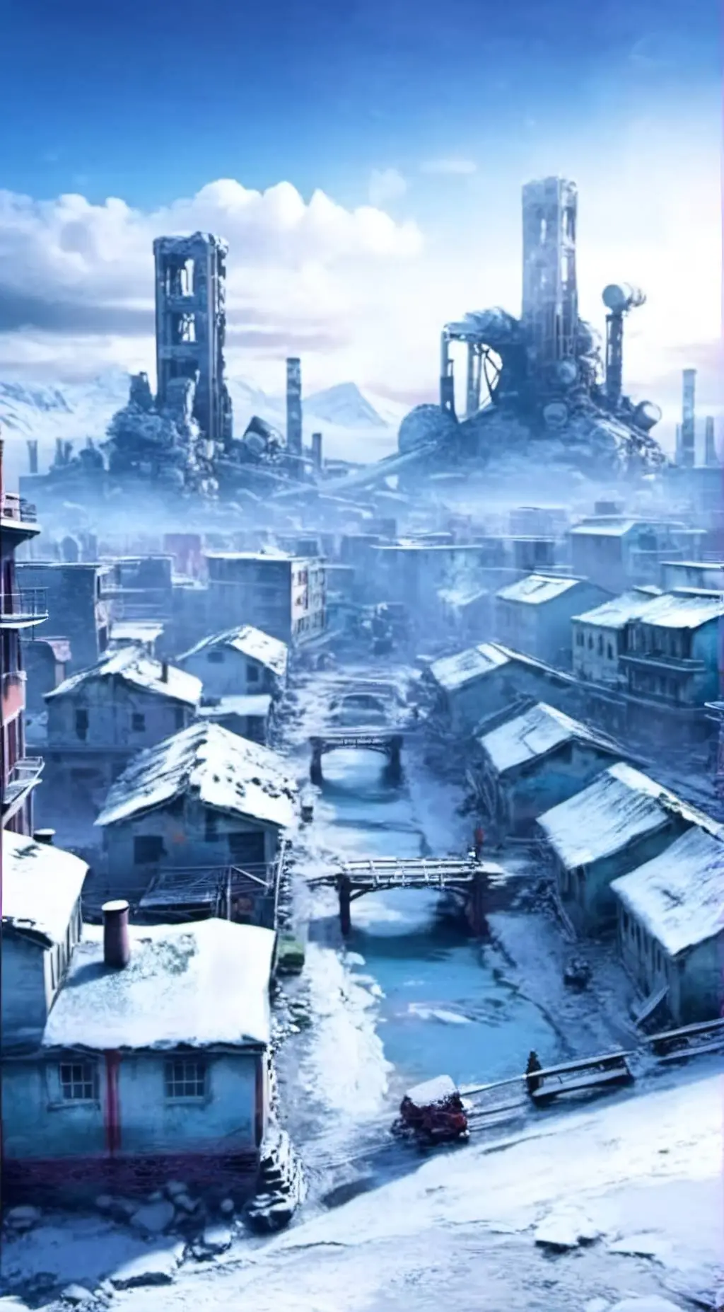 ai character: Winter wasteland background