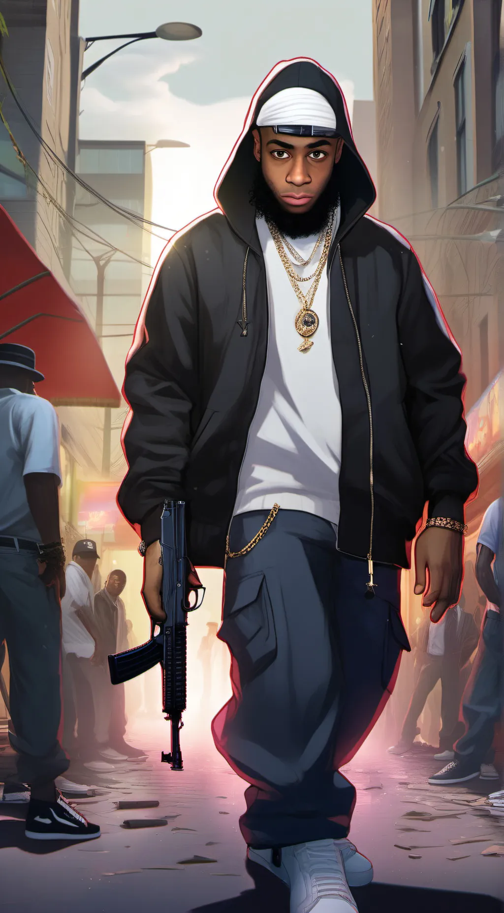 ai character: Notti Osama  background