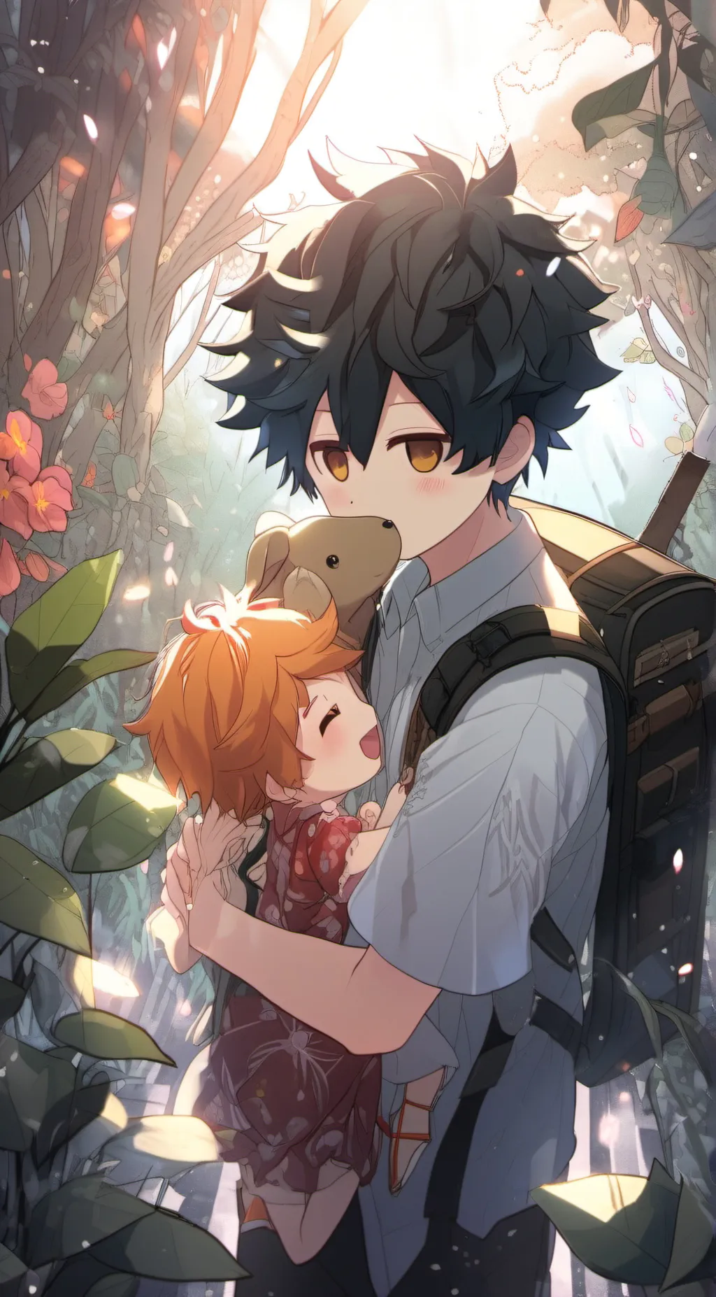 ai character: BAKUGO 🧡+ DEKU 💚 background
